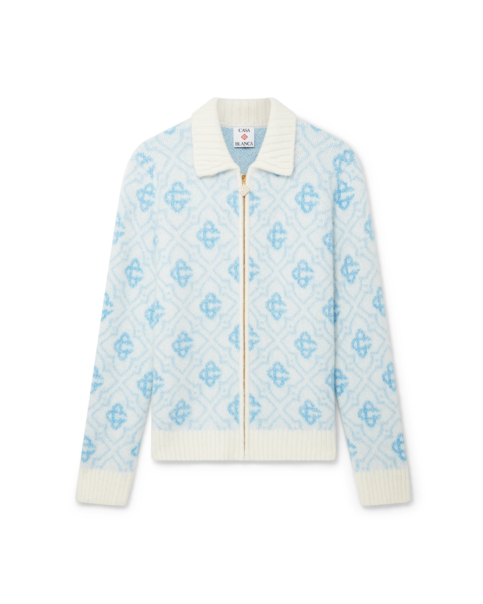 Mohair Monogram Zip Jumper