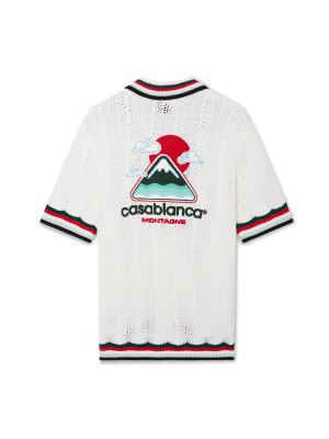 Cotton Montagne Ondulee Short Sleeve Crochet Shirt