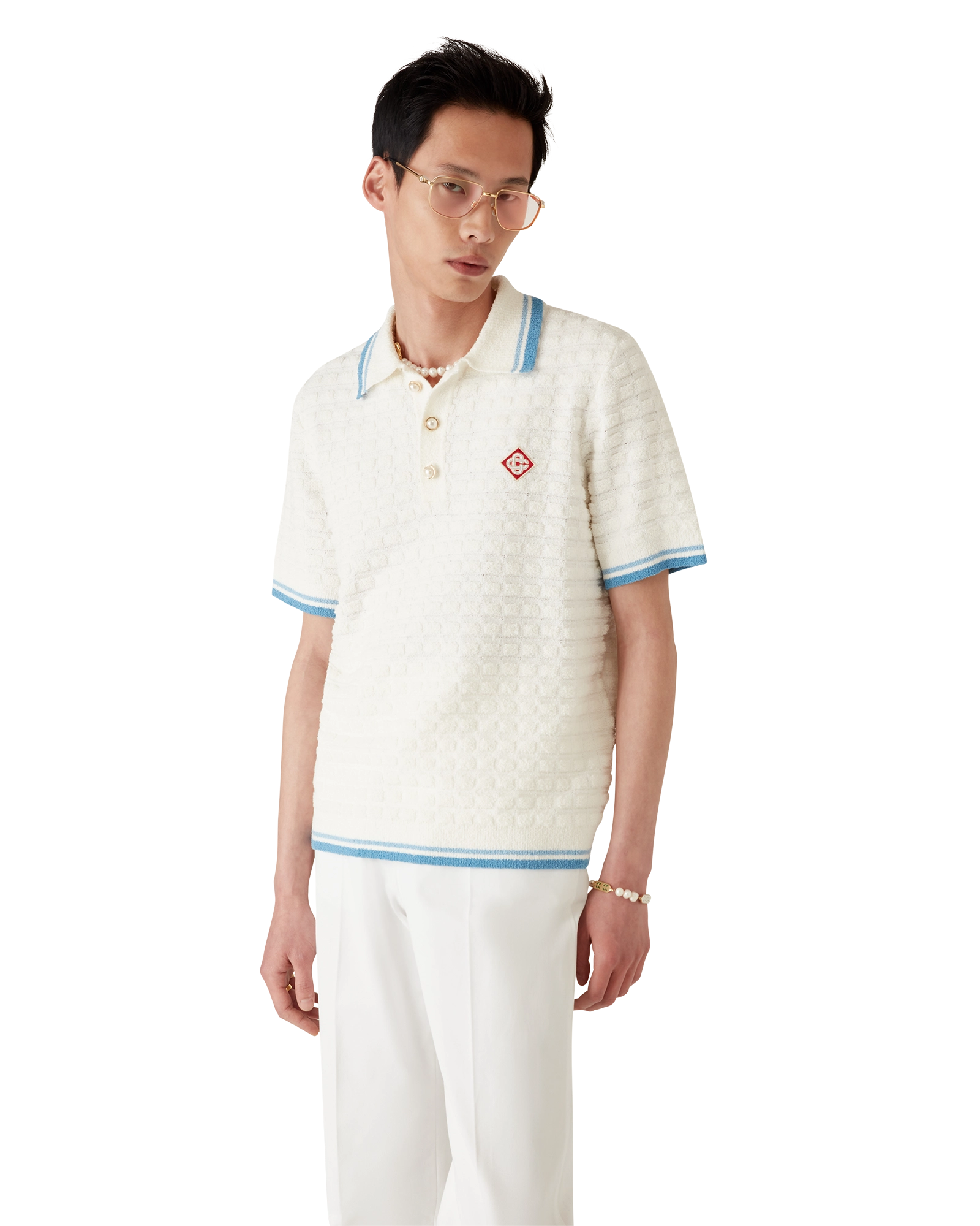 Cotton Boucle Polo Shirt - 图片 4