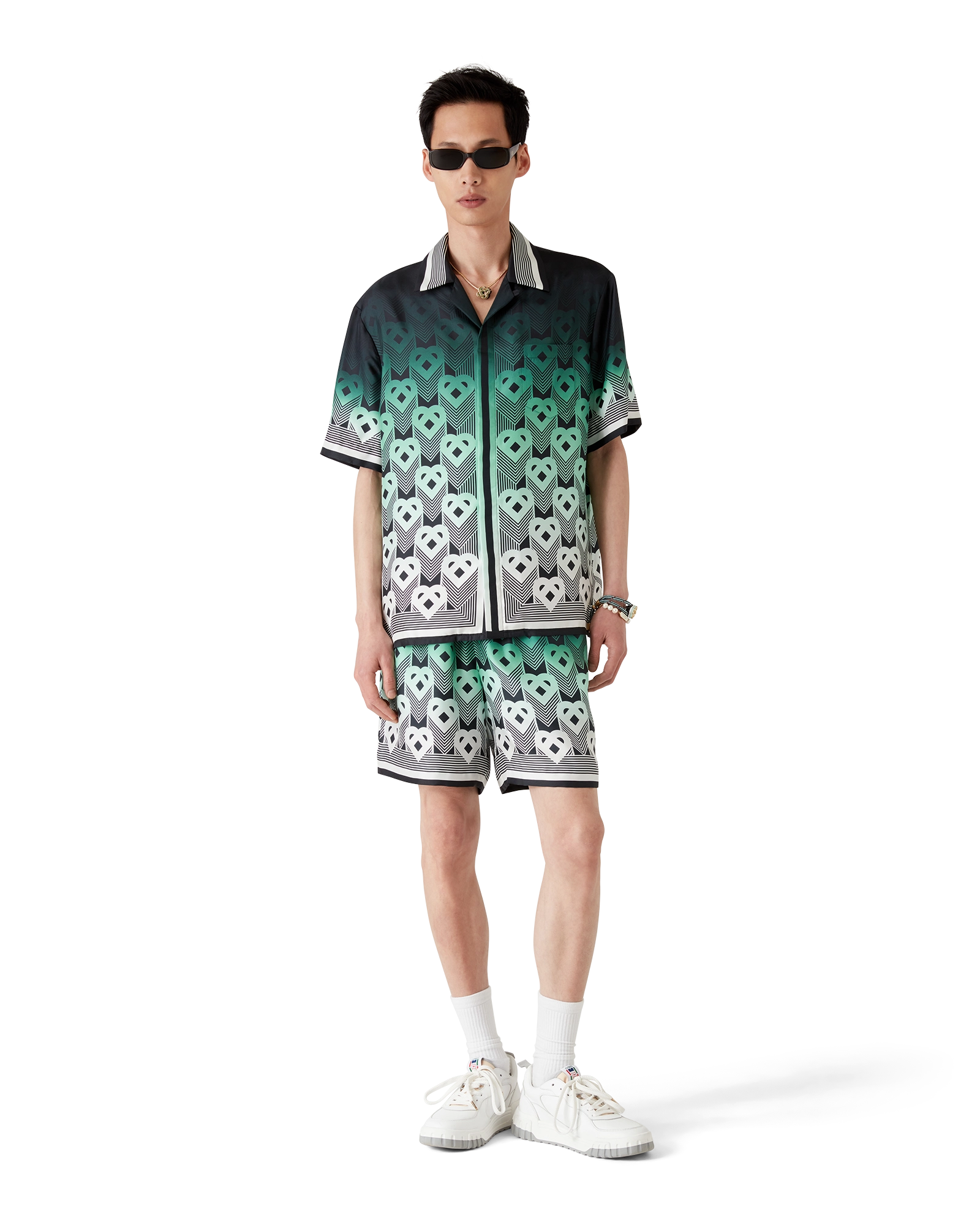 Gradient Monogram Short Sleeve Silk Shirt - 图片 2