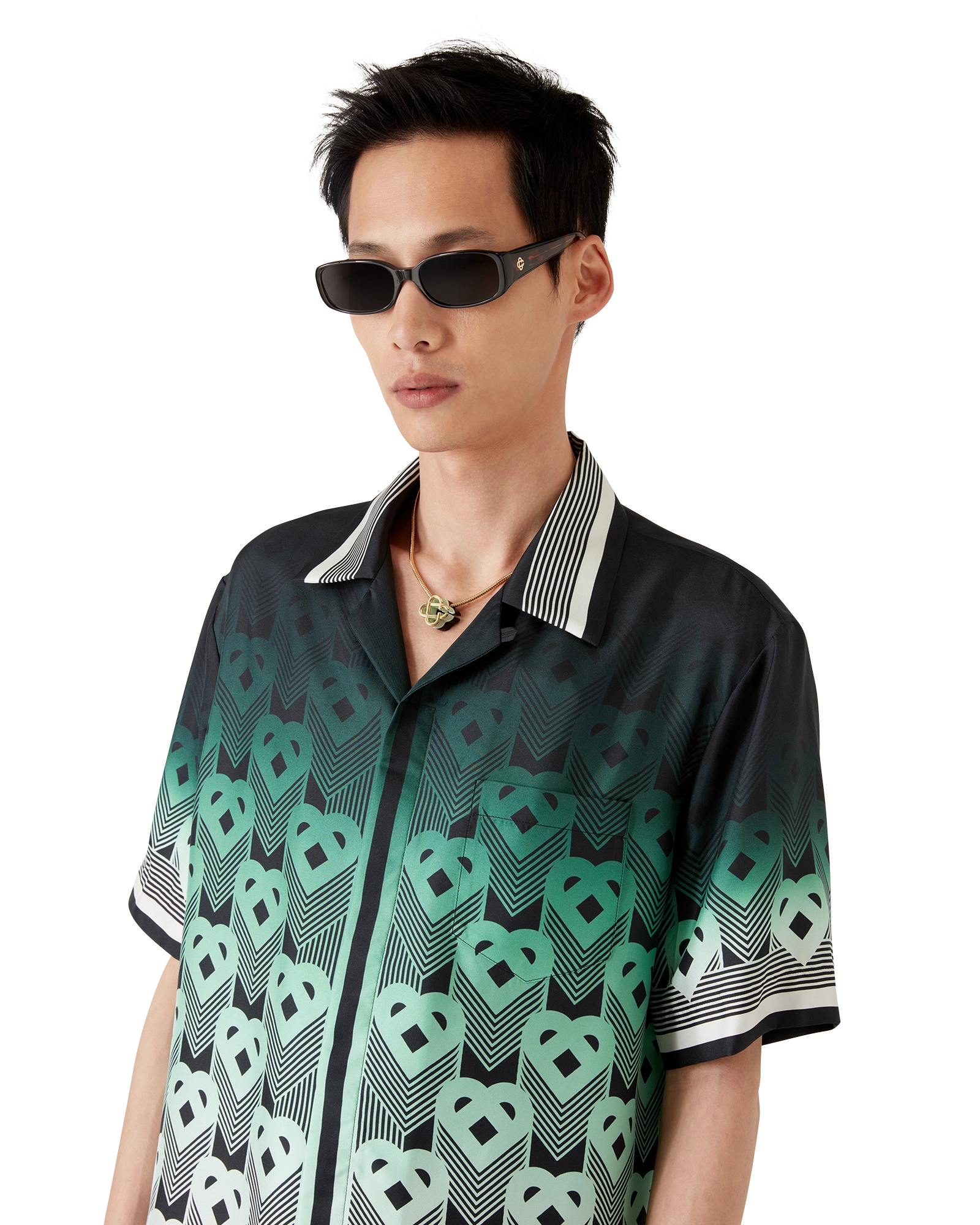 Gradient Monogram Short Sleeve Silk Shirt - 图片 4