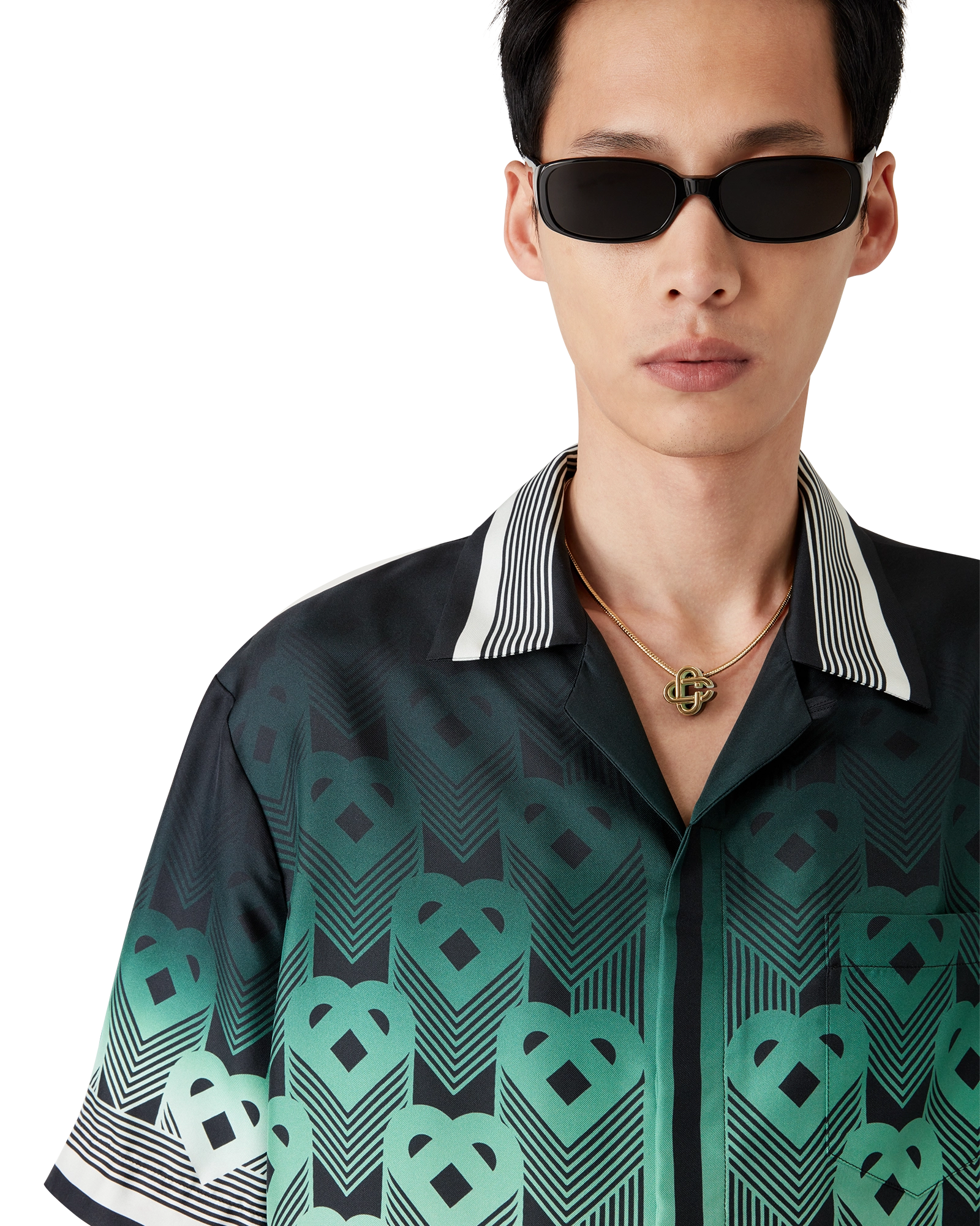 Gradient Monogram Short Sleeve Silk Shirt - 图片 5