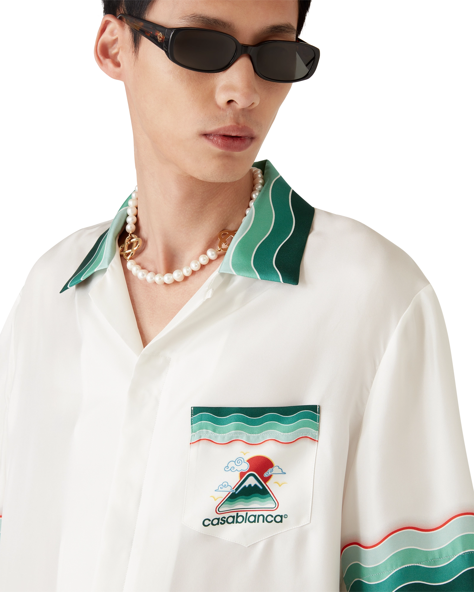 Montagne Ondulée Short Sleeve Silk Shirt - 图片 5