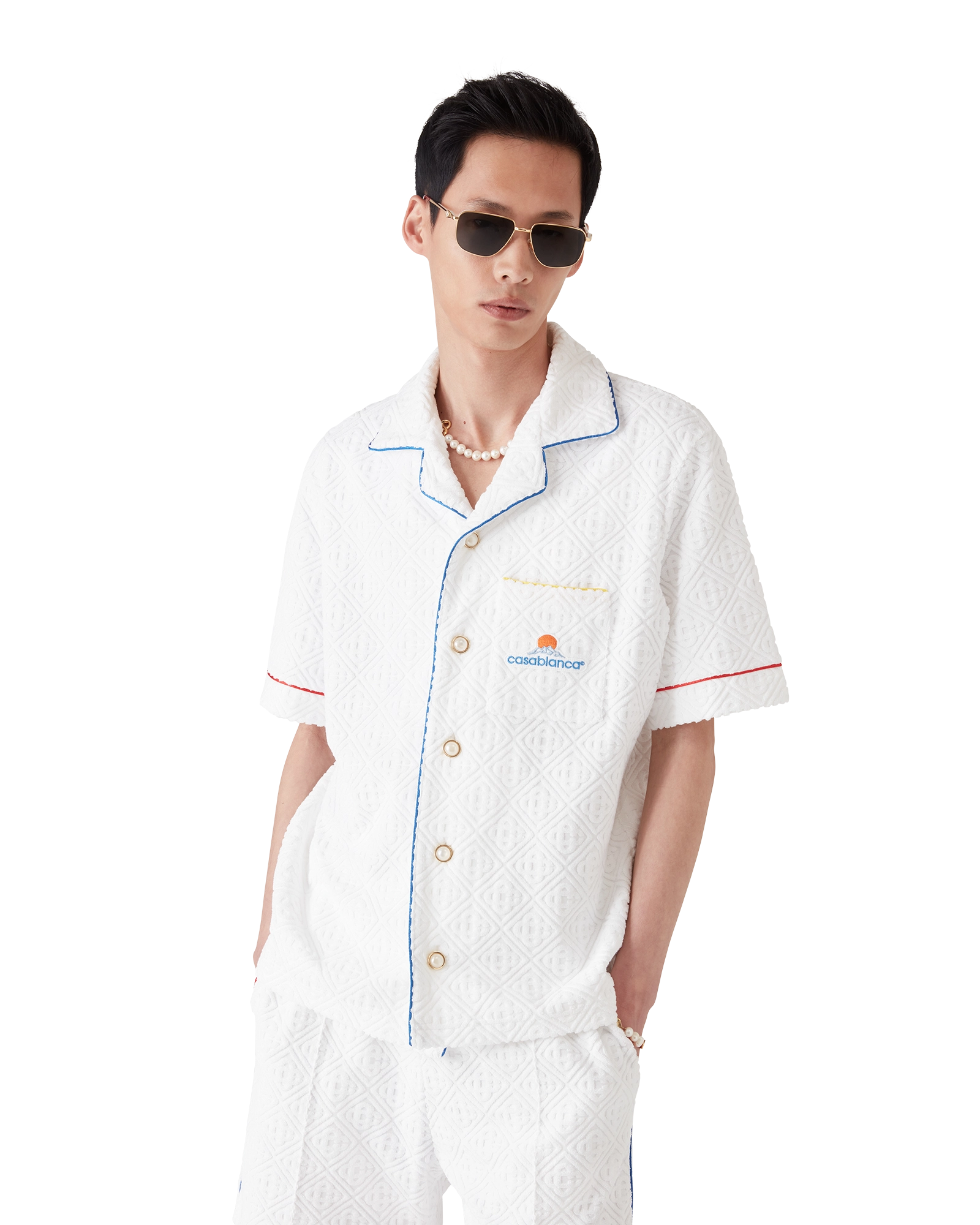 Monogram Jacquard Short Sleeve Towelling Shirt - 图片 4