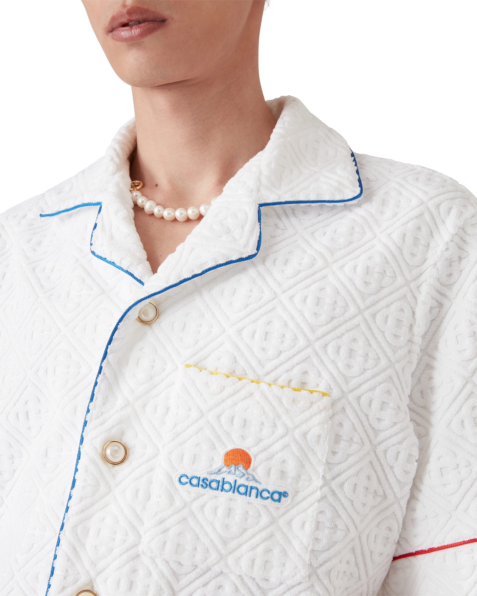 Monogram Jacquard Short Sleeve Towelling Shirt - 图片 5