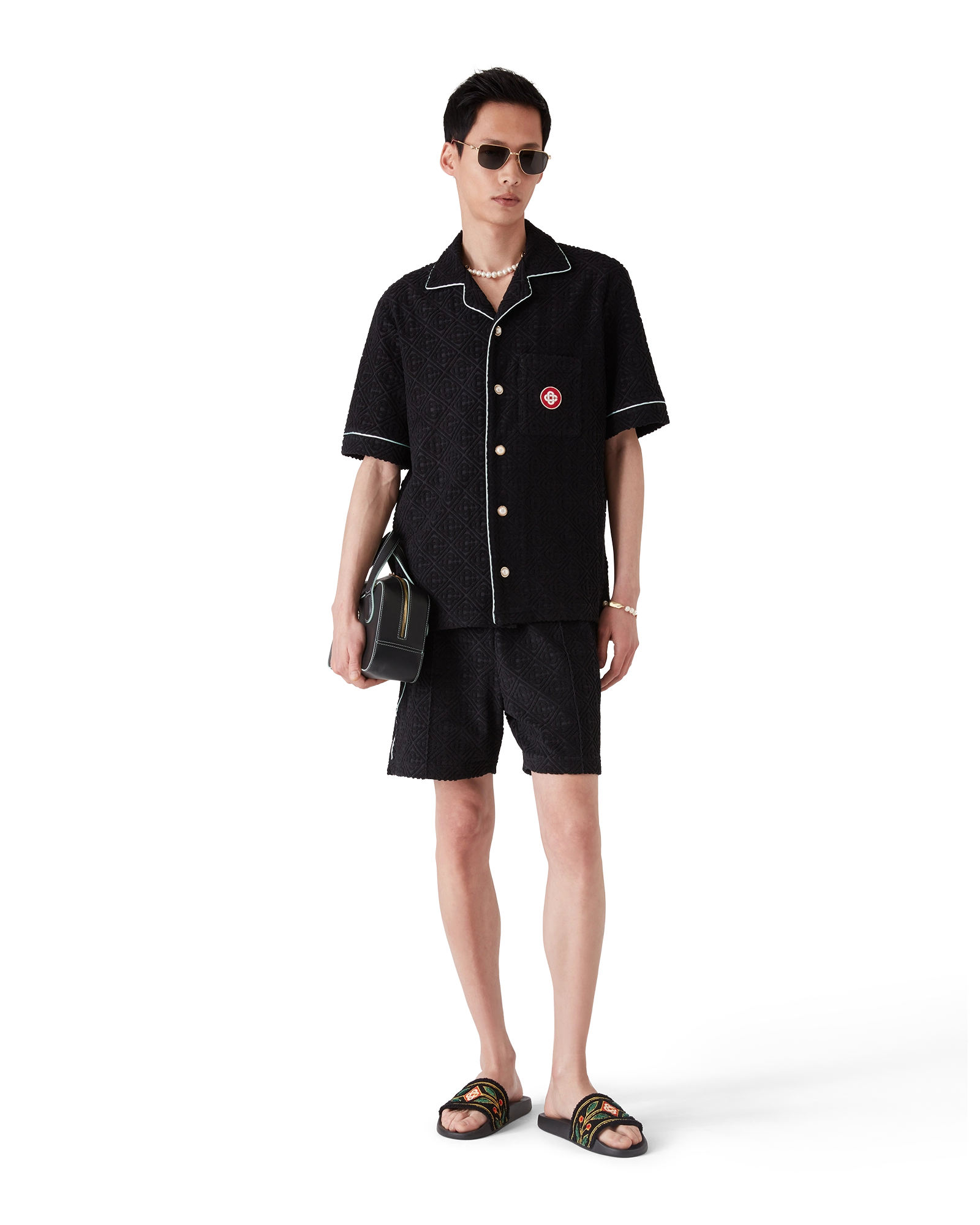 Monogram Jacquard Short Sleeve Towelling Shirt - 图片 2