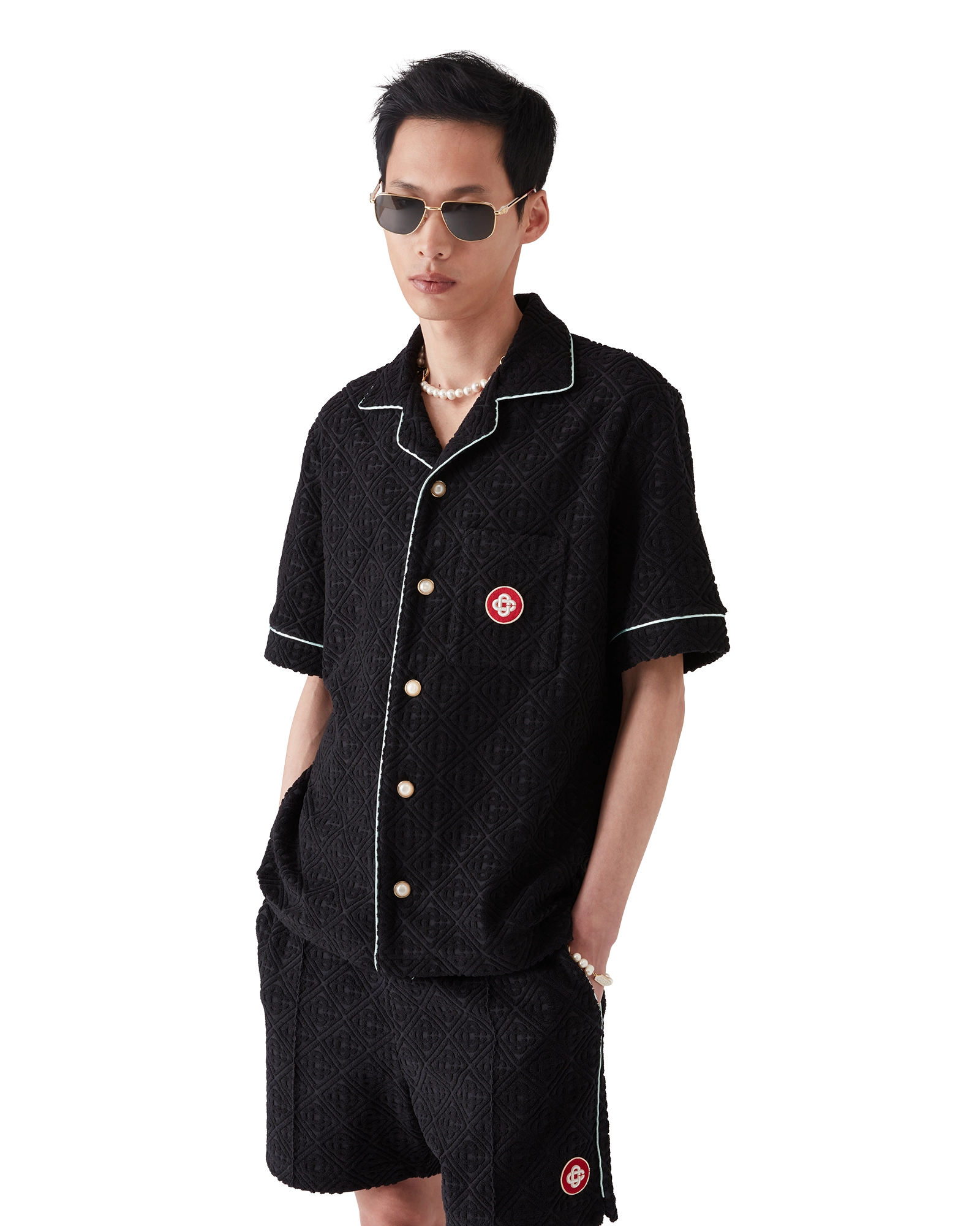 Monogram Jacquard Short Sleeve Towelling Shirt - 图片 4