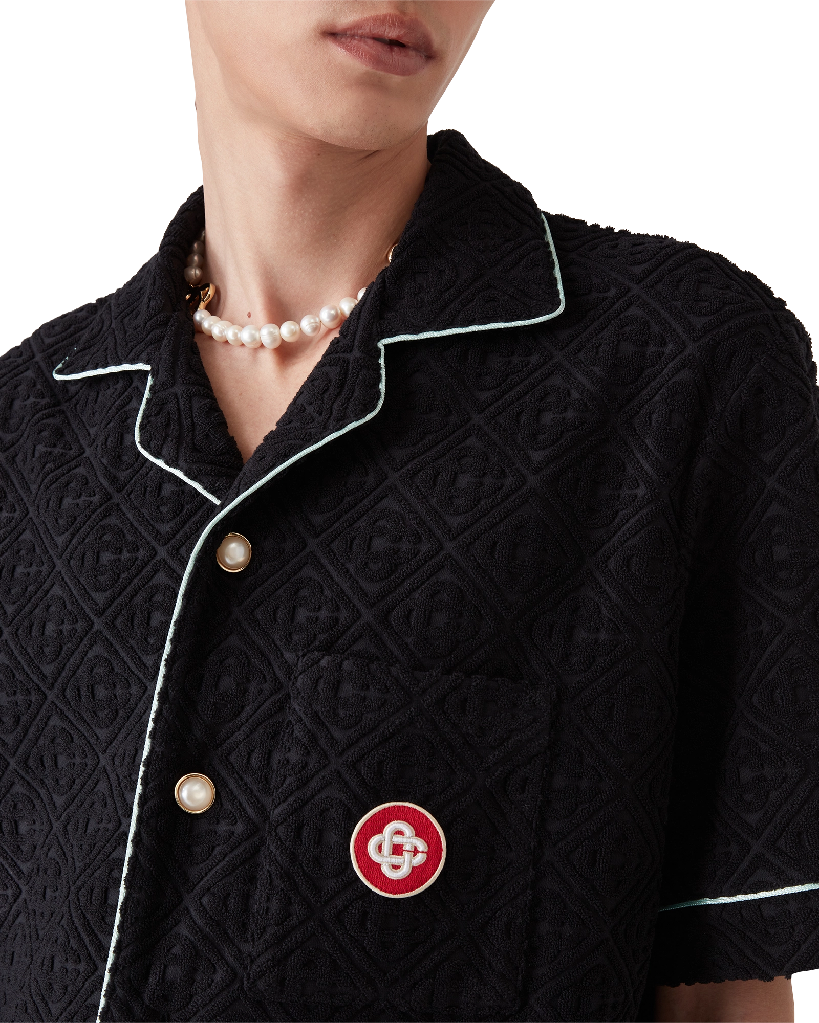 Monogram Jacquard Short Sleeve Towelling Shirt - 图片 5