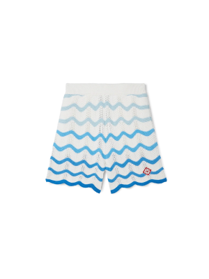 Wavy Gradient Crochet Shorts
