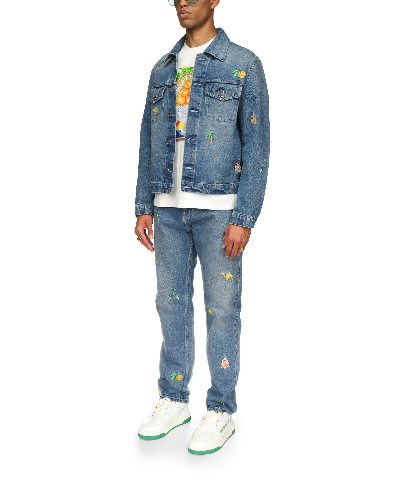 Motif Denim Jeans - 图片 3