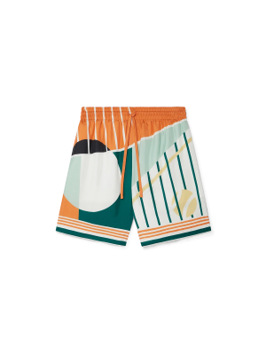 Court Abstrait Silk Shorts