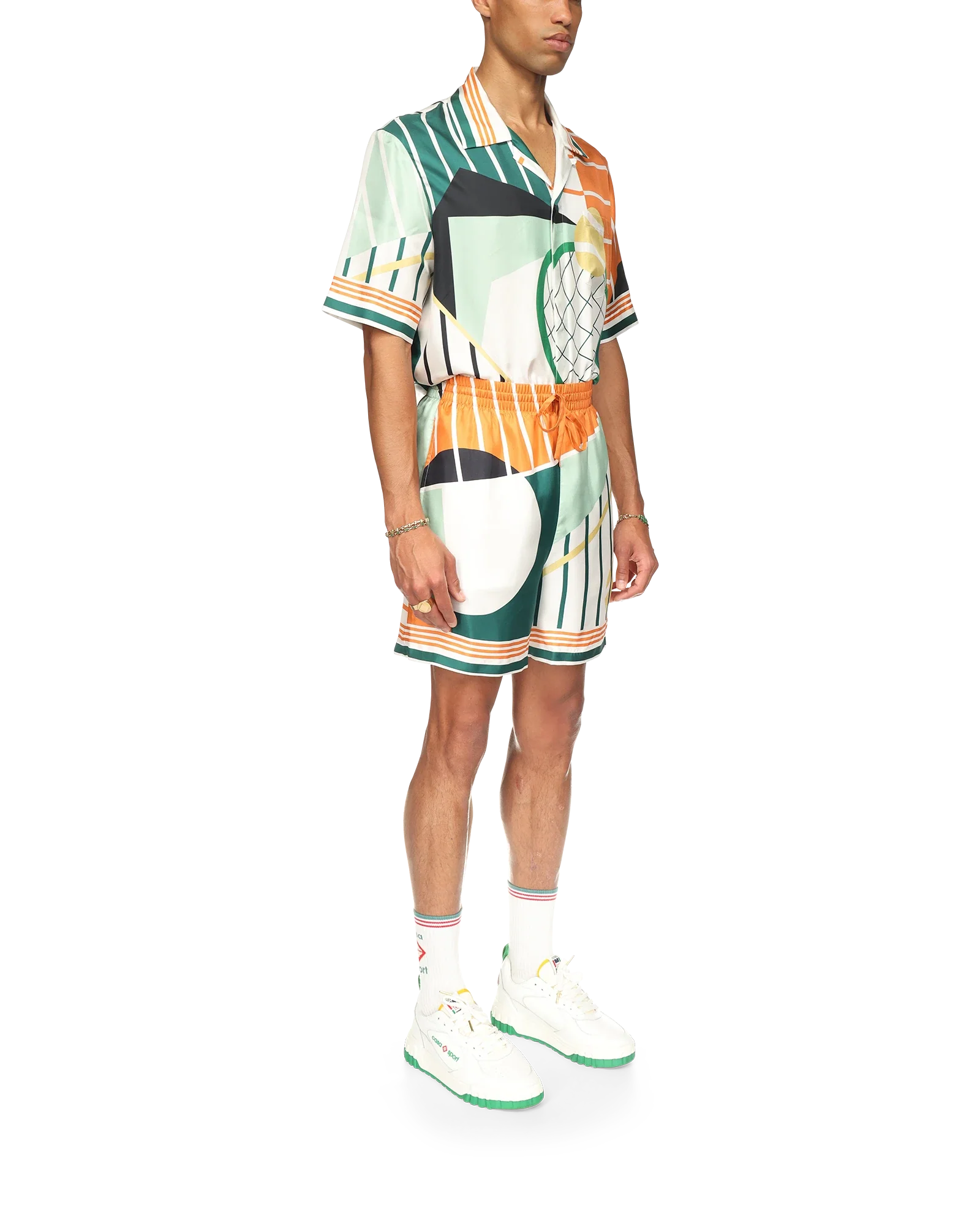 Court Abstrait Silk Shorts - 图片 5