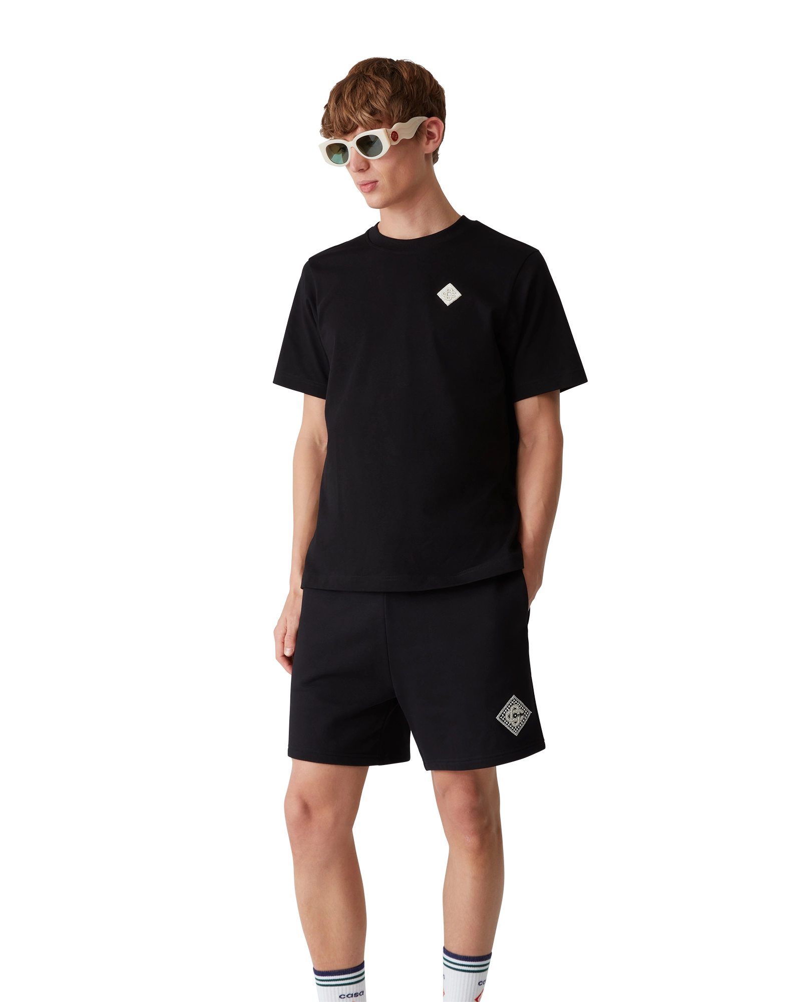 Pearl Diamond Patch Short Sleeve T-Shirt - 图片 4