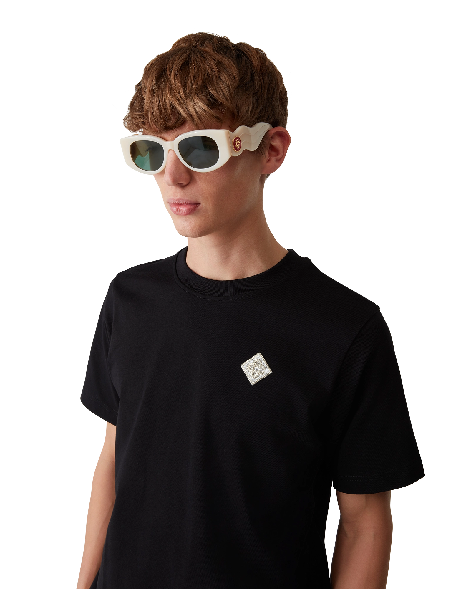 Pearl Diamond Patch Short Sleeve T-Shirt - 图片 5