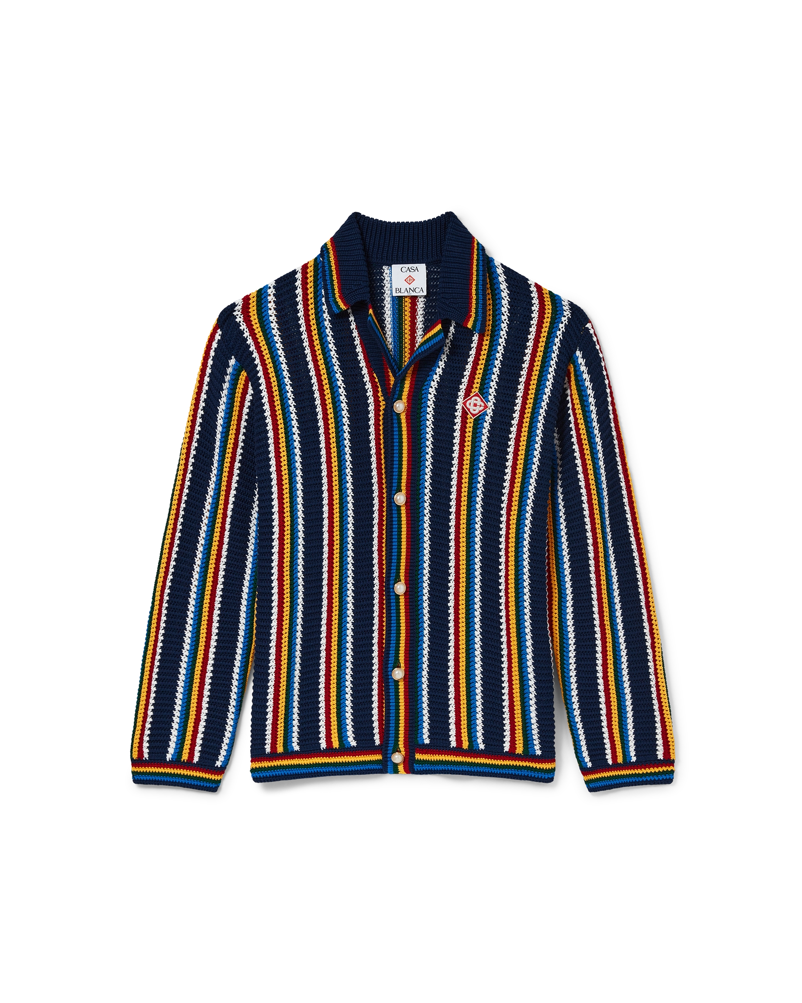 Crochet Long Sleeve Stripe Shirt