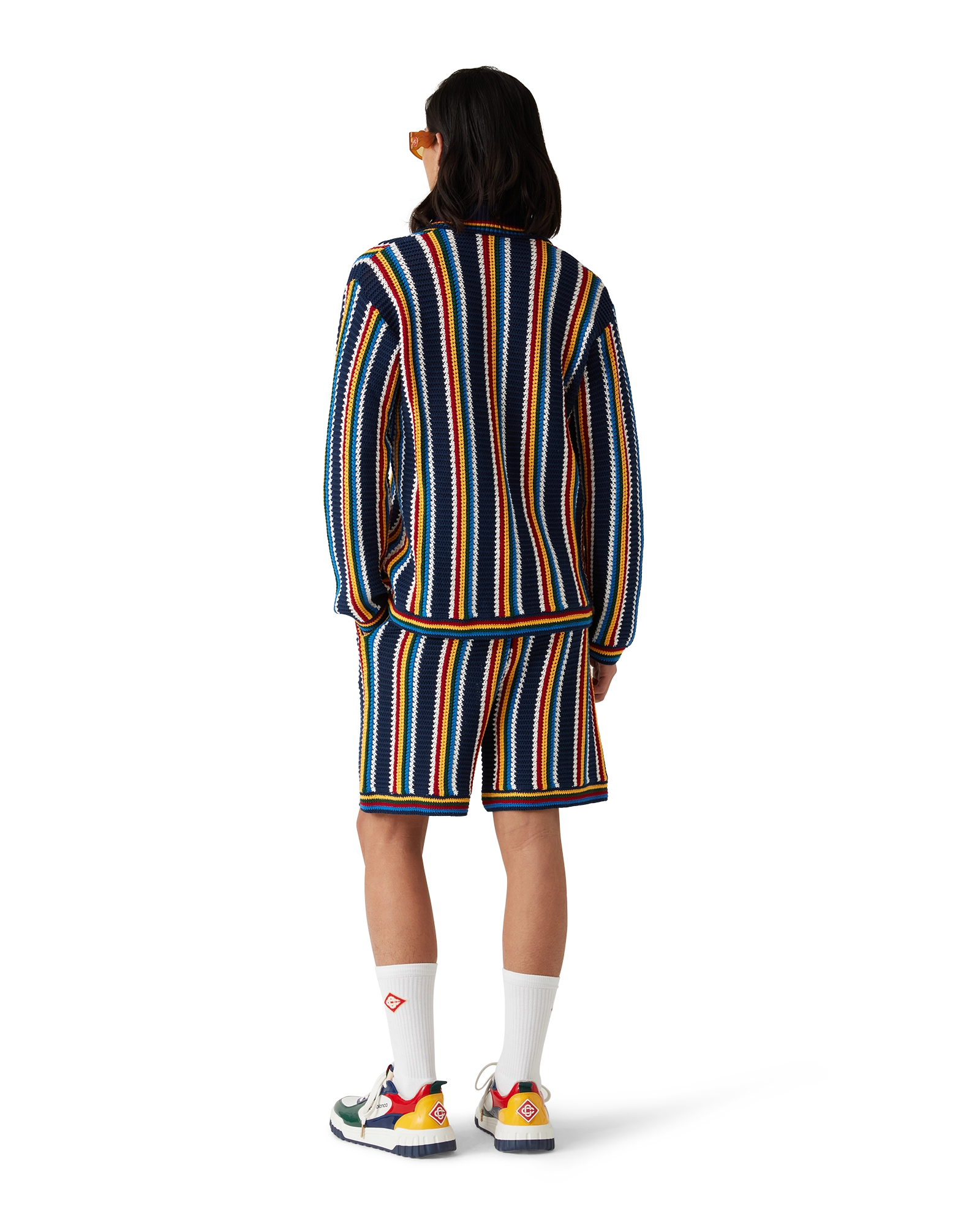 Crochet Long Sleeve Stripe Shirt - 图片 3