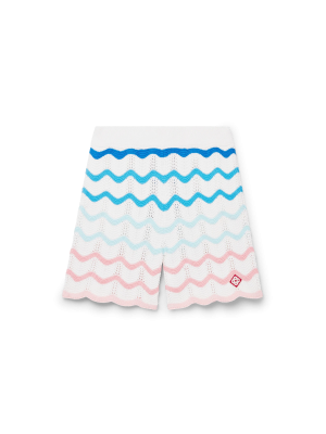 Gradient Wave Crochet Shorts
