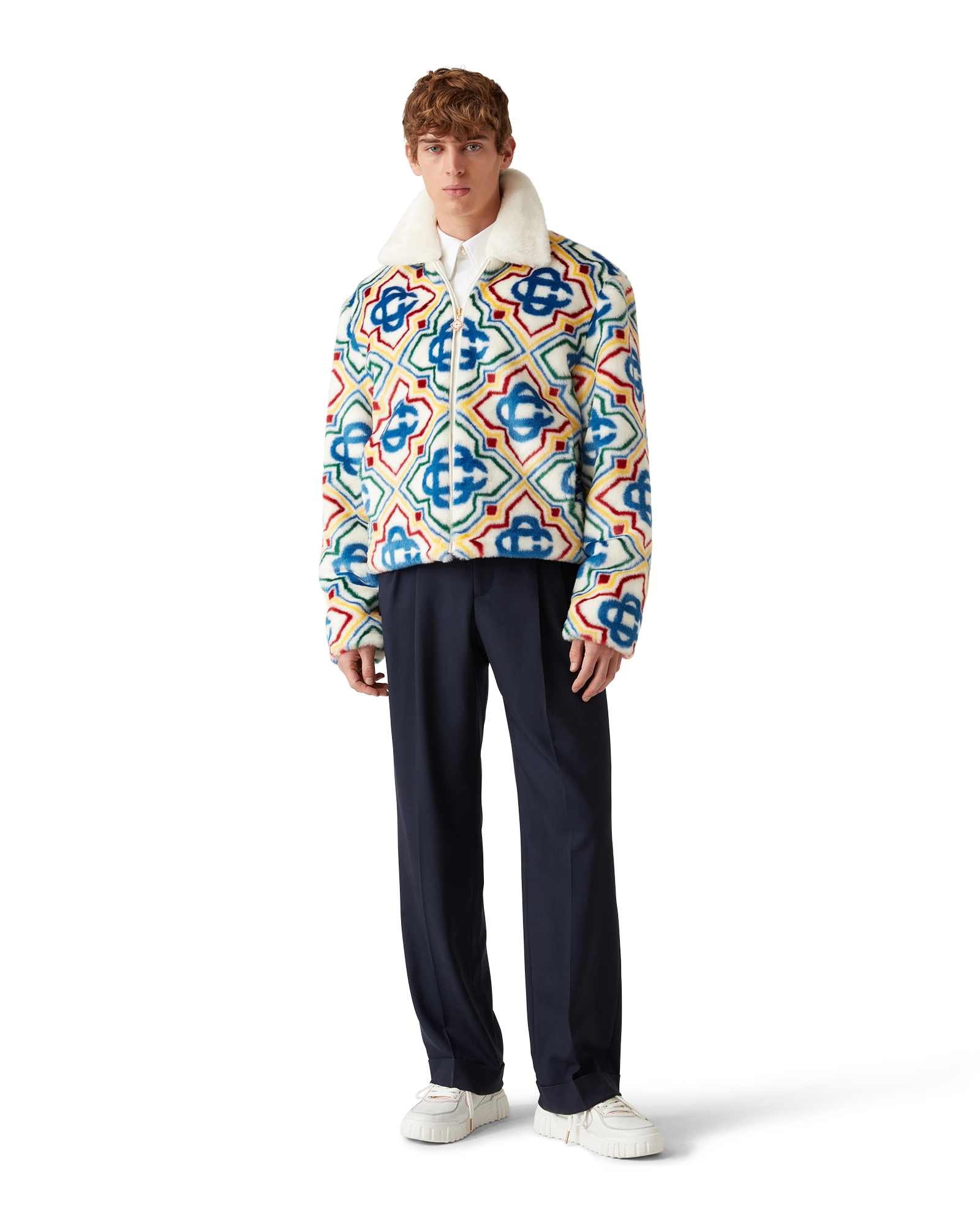 Jacquard Faux Fur Jacket - 图片 2