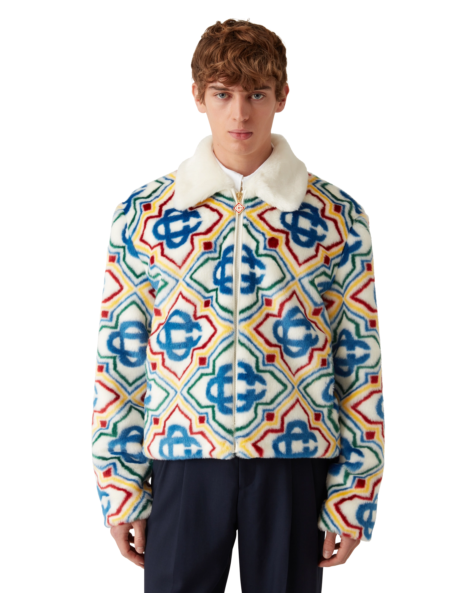 Jacquard Faux Fur Jacket - 图片 3