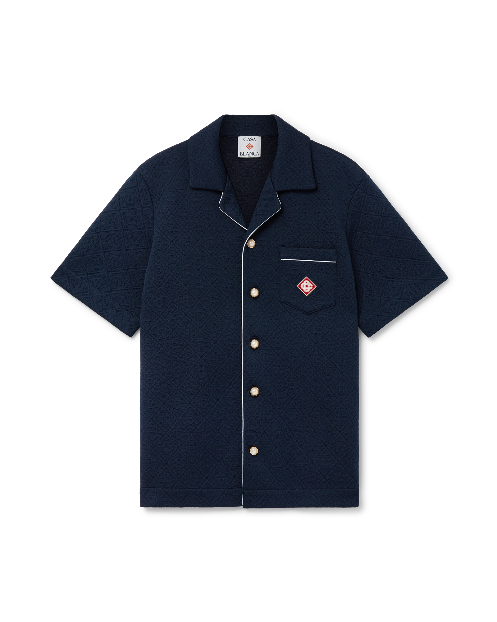 Jacquard Monogram Short Sleeve Shirt