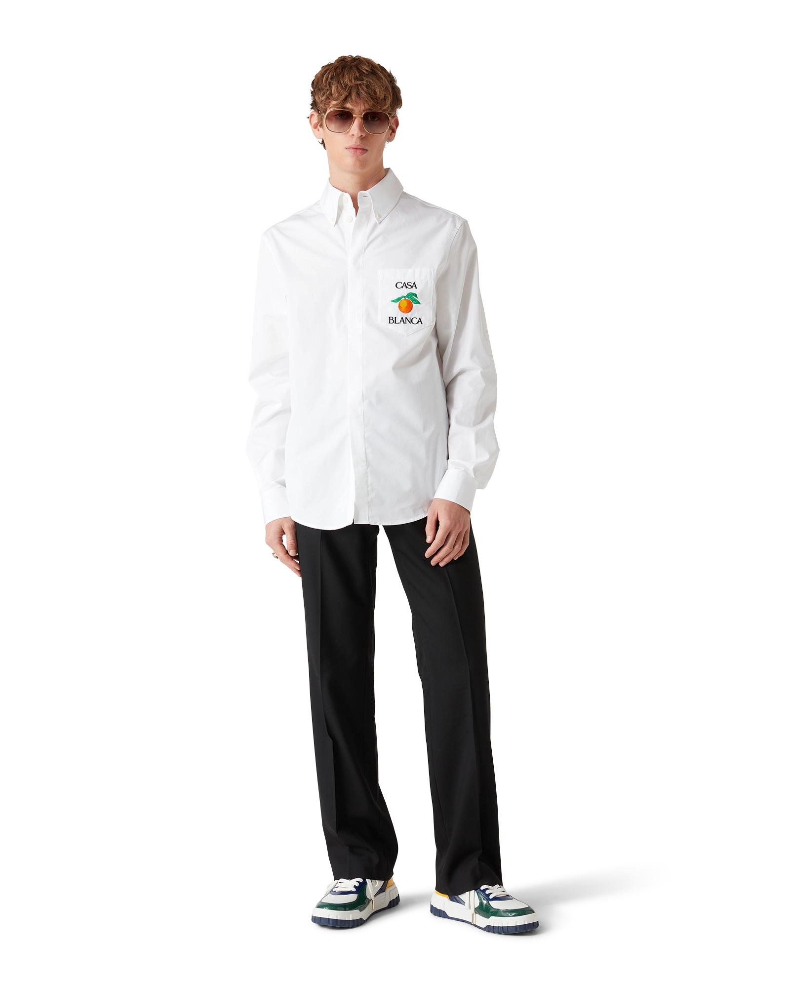 Embroidered Orange Oxford Shirt - 图片 2