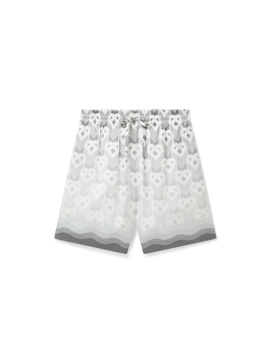 Gradient Heart Monogram Silk Shorts