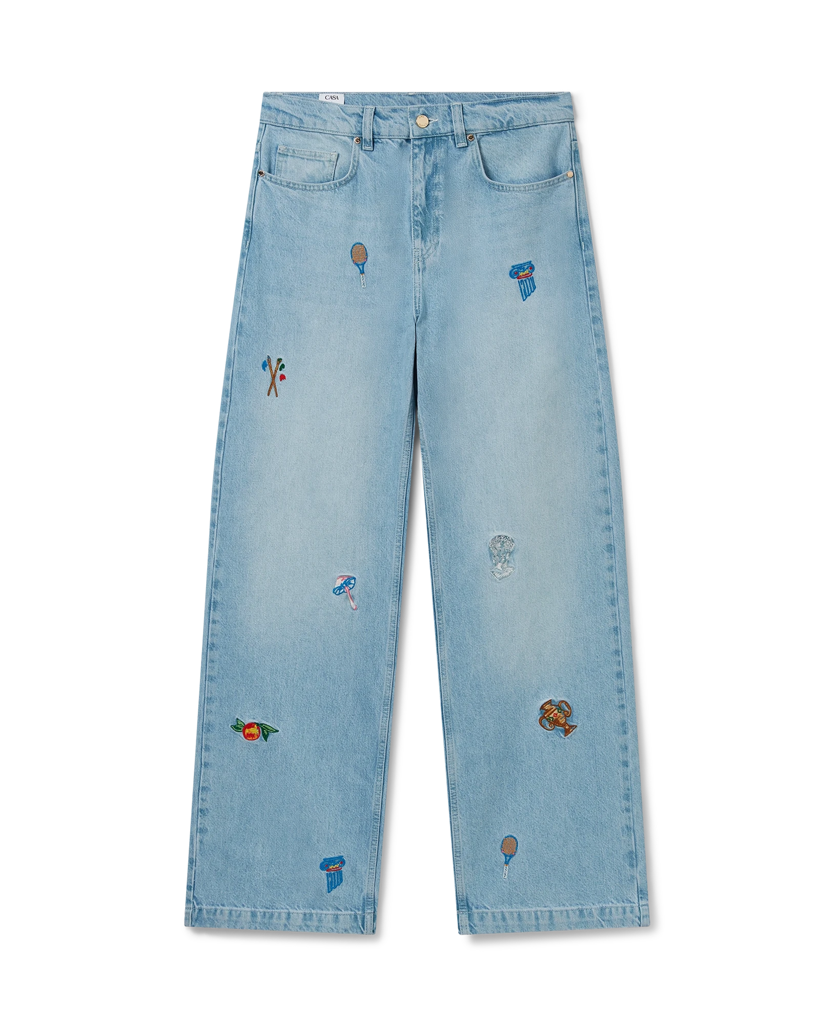 Embroidered Motif Jeans