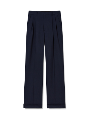 Wool Tailored Pleated Trousers