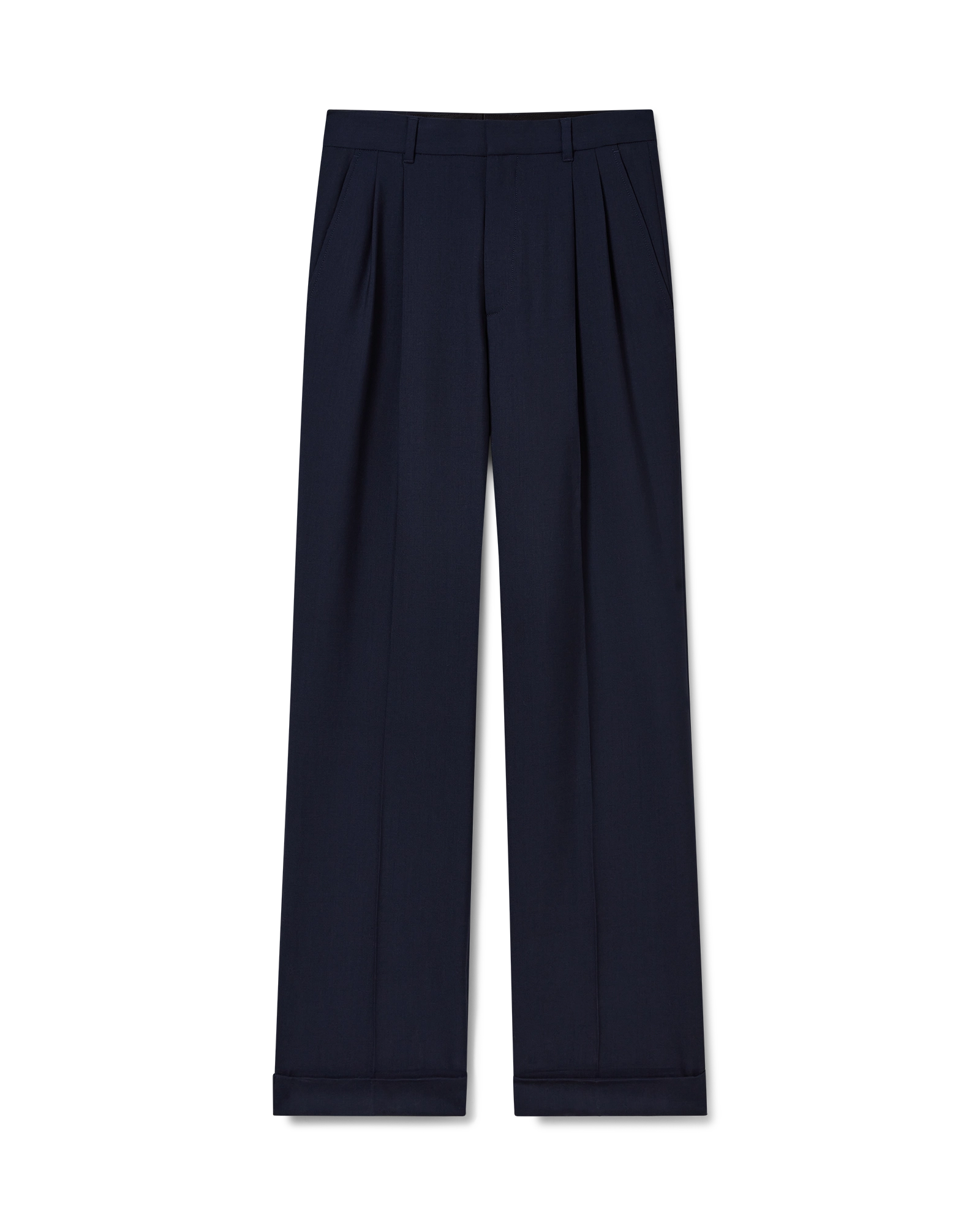 Wool Tailored Pleated Trousers