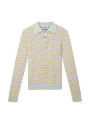 Mint Striped Polo Shirt