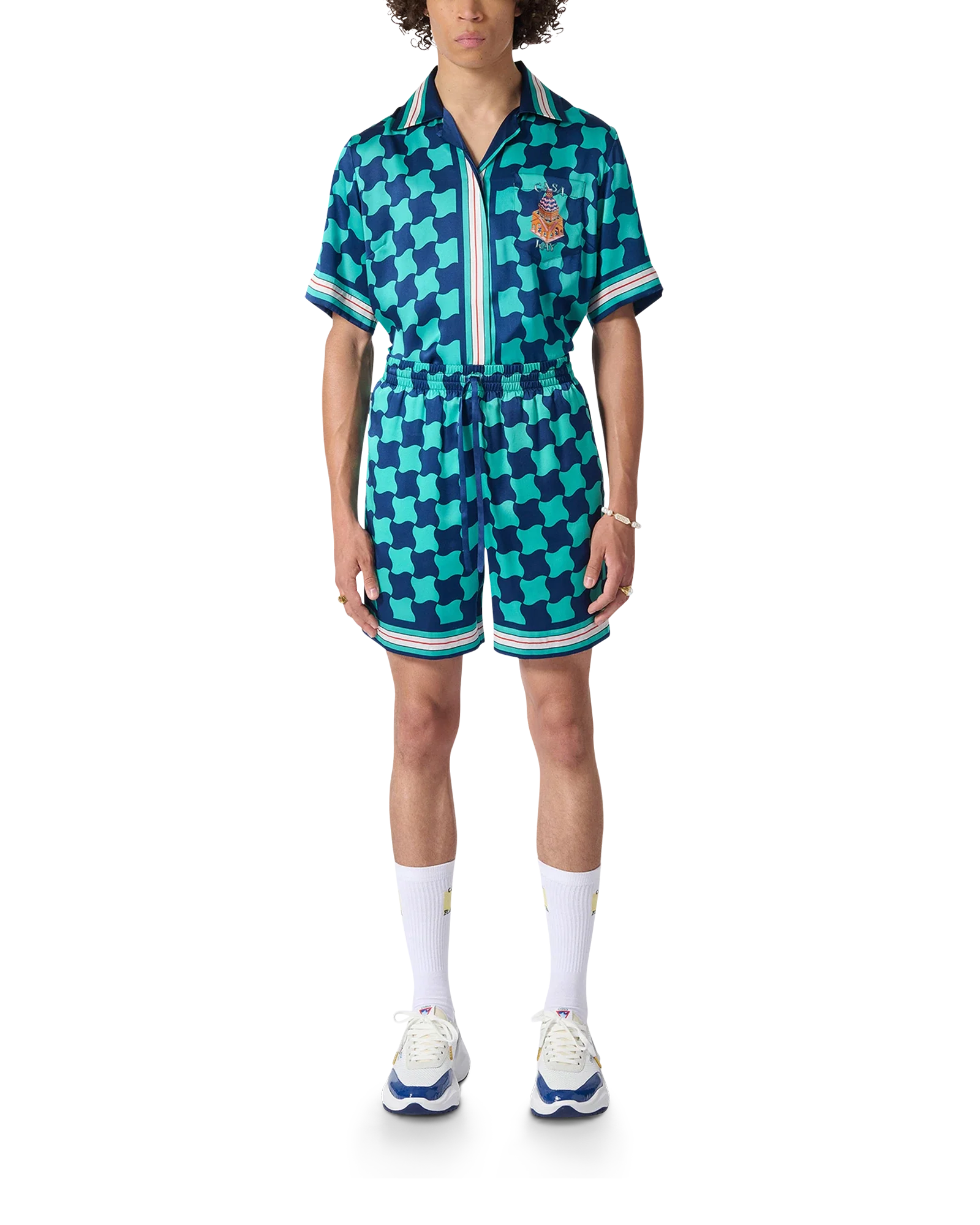 Pool Tile Silk Shorts - Image 3