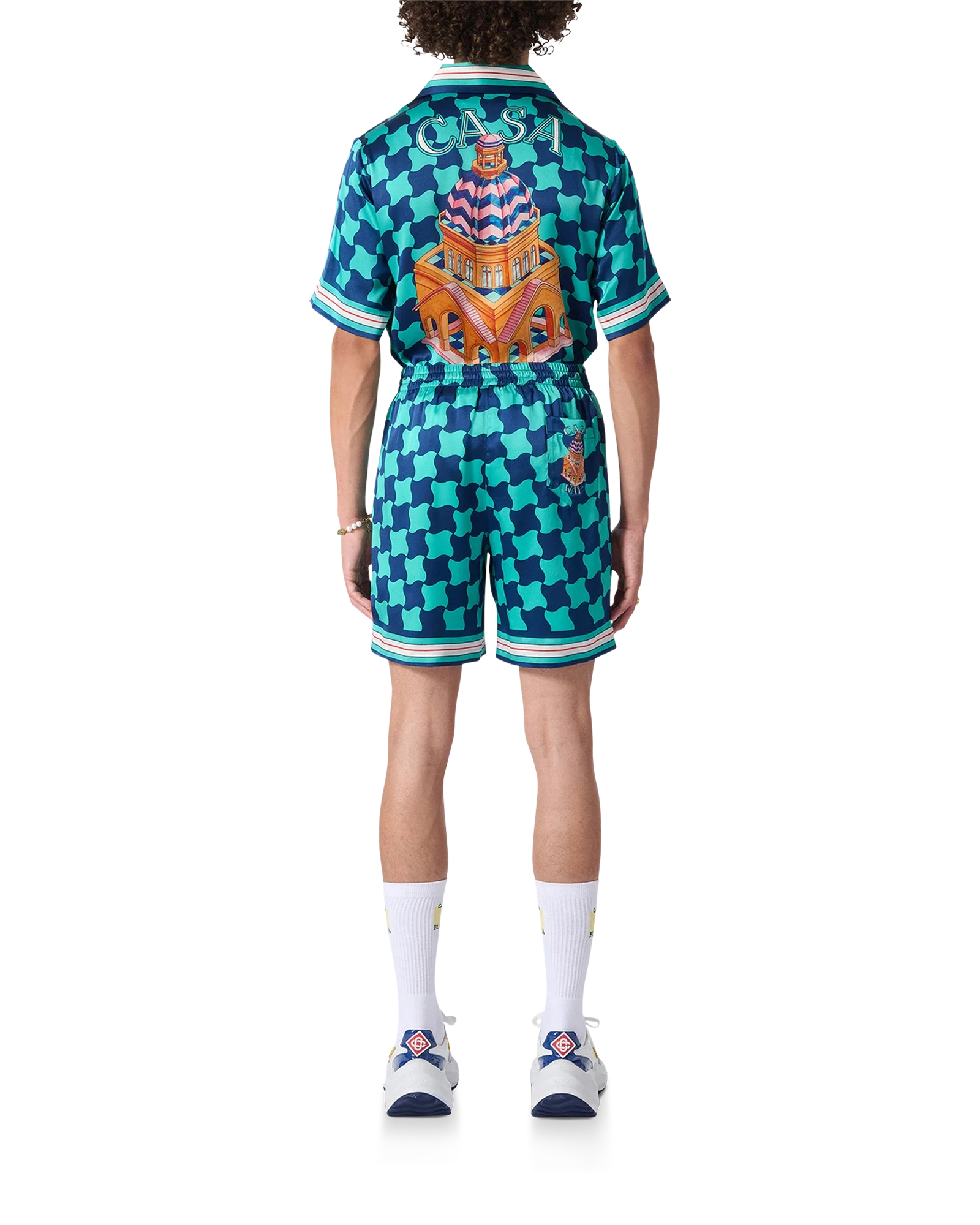 Pool Tile Silk Shorts - Image 4