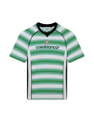 Gradient Stripe Panelled Short Sleeve T-Shirt