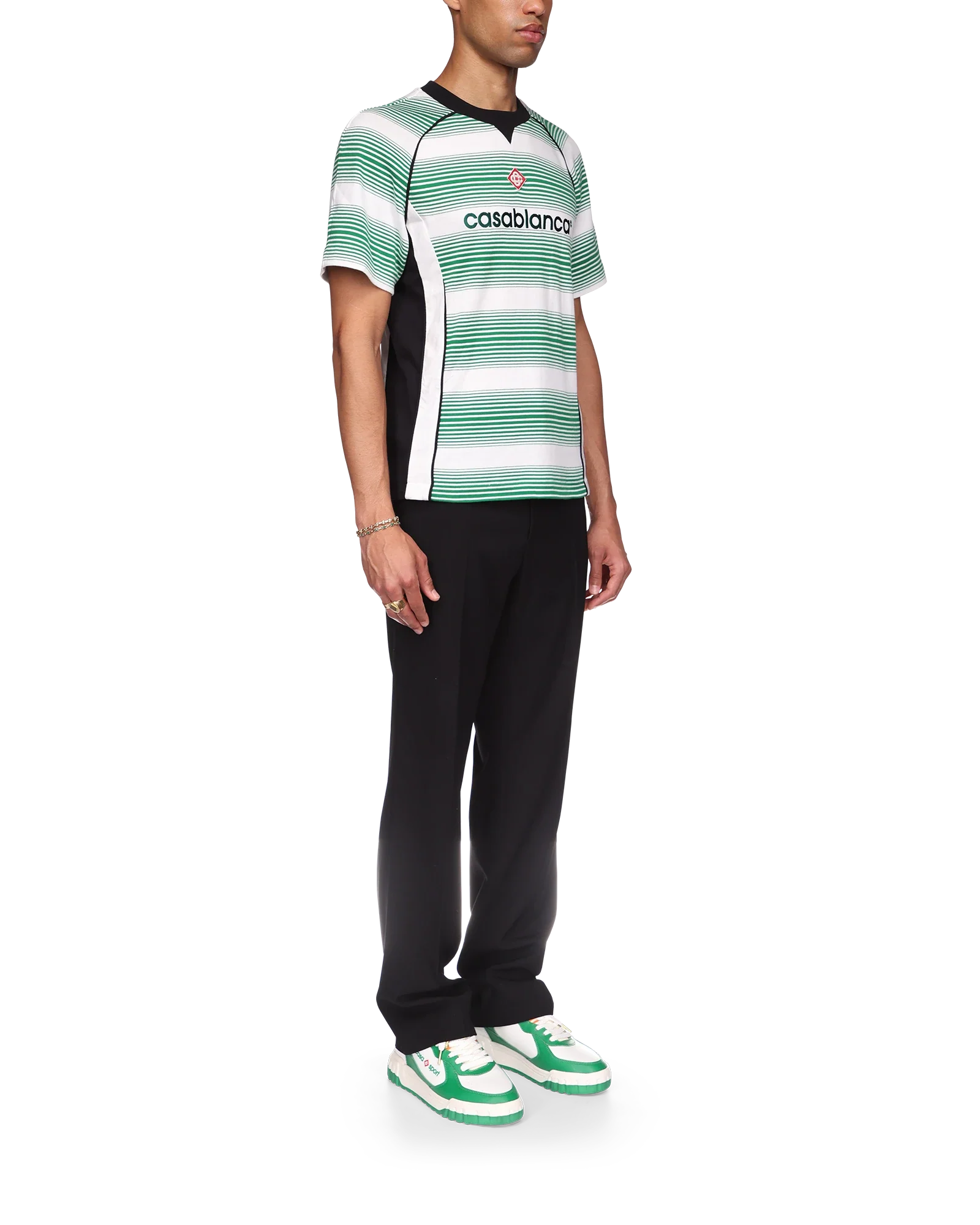 Gradient Stripe Panelled Short Sleeve T-Shirt - 图片 5