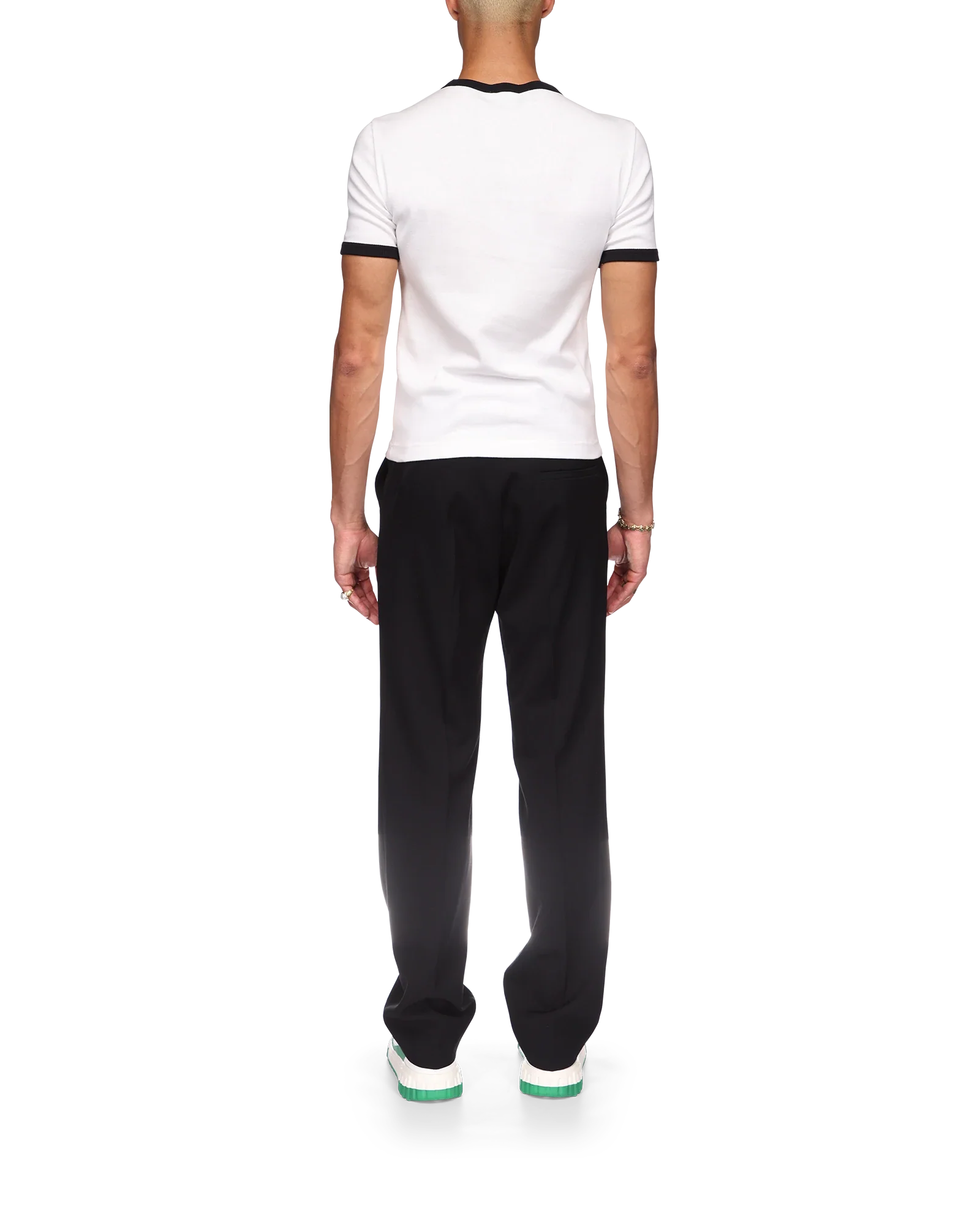 Gradient Stripe Ringer Short Sleeve T-Shirt - 图片 4