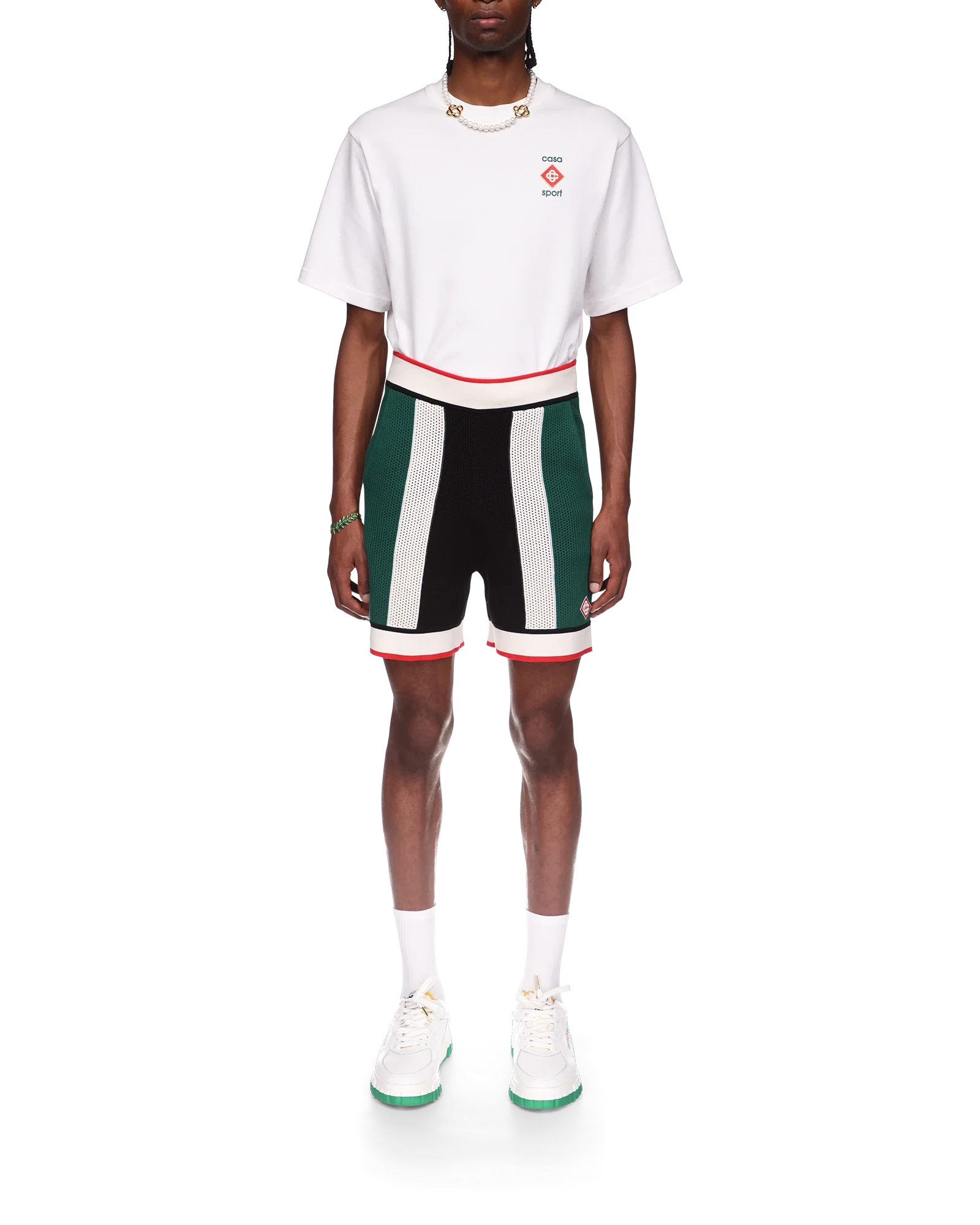 Striped Mesh Shorts - 图片 2