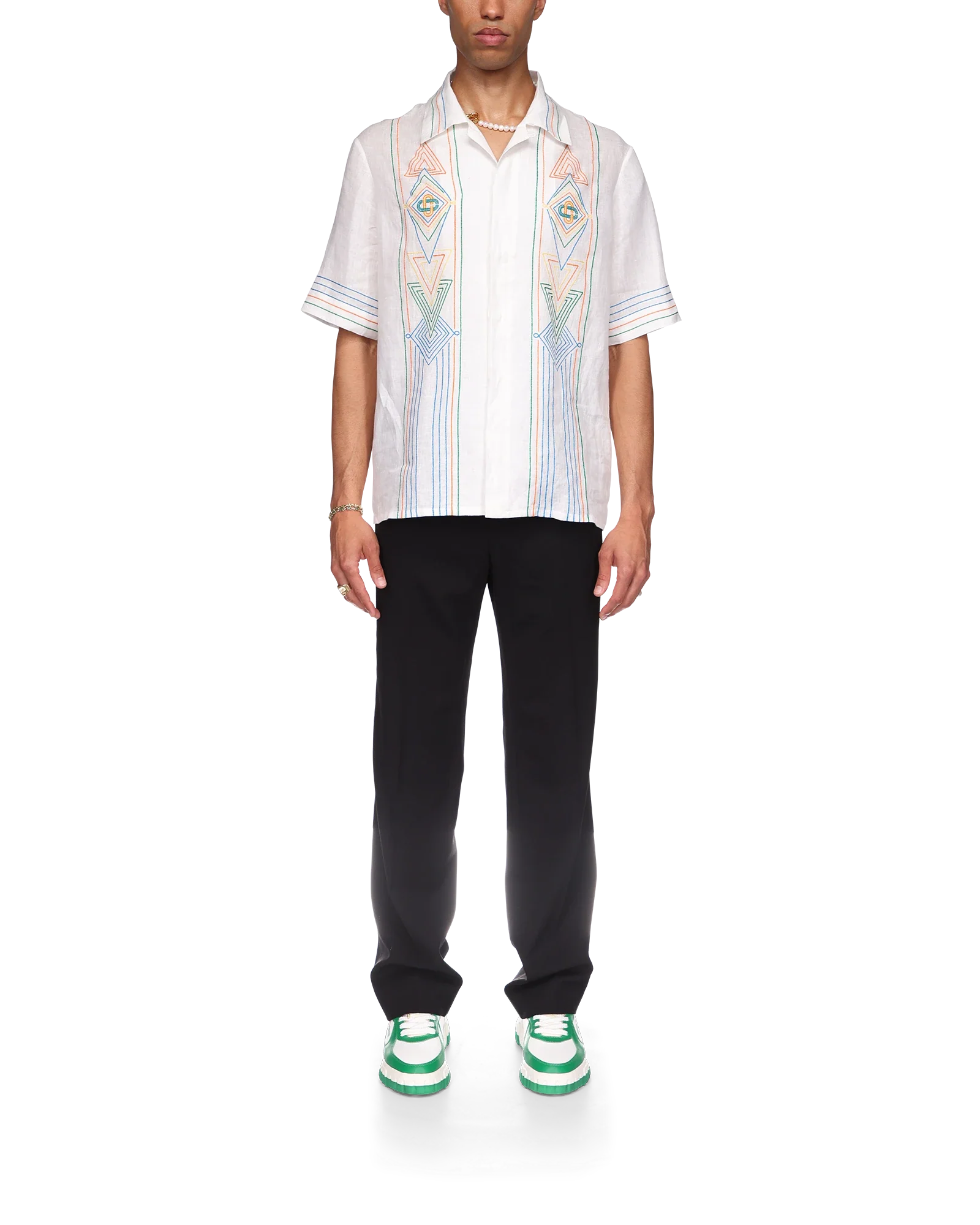 Le Fil De La Musique Short Sleeve Linen Shirt - 图片 2