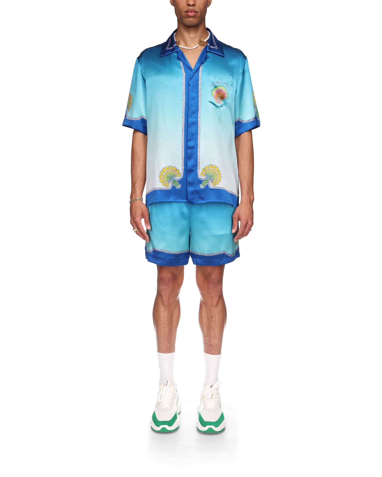 Coquillage Coloré Short Sleeve Silk Shirt - 图片 4