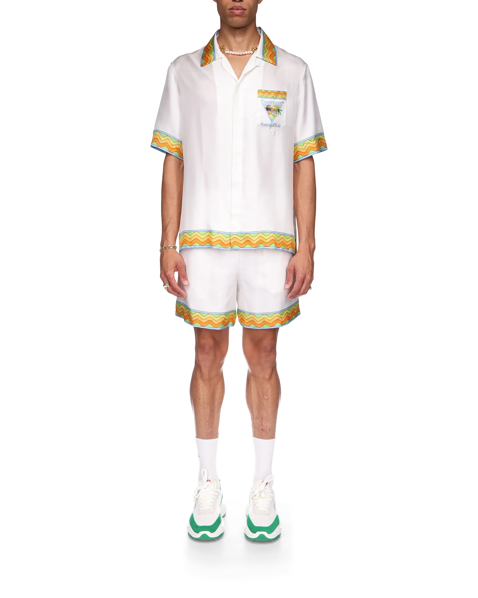 Afro Cubism Tennis Club Short Sleeve Silk Shirt - 图片 4