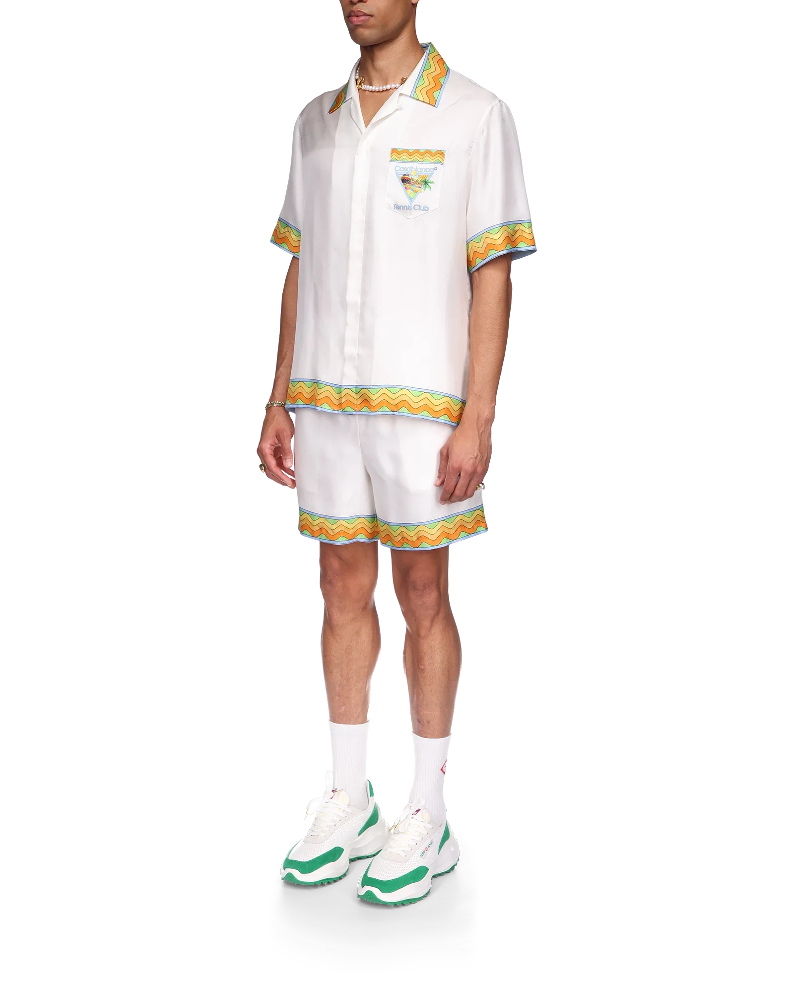 Afro Cubism Tennis Club Short Sleeve Silk Shirt - 图片 5