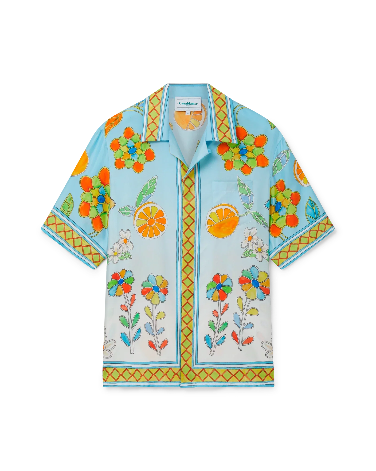Yoruba Flowers Short Sleeve Silk Shirt - 图片 6