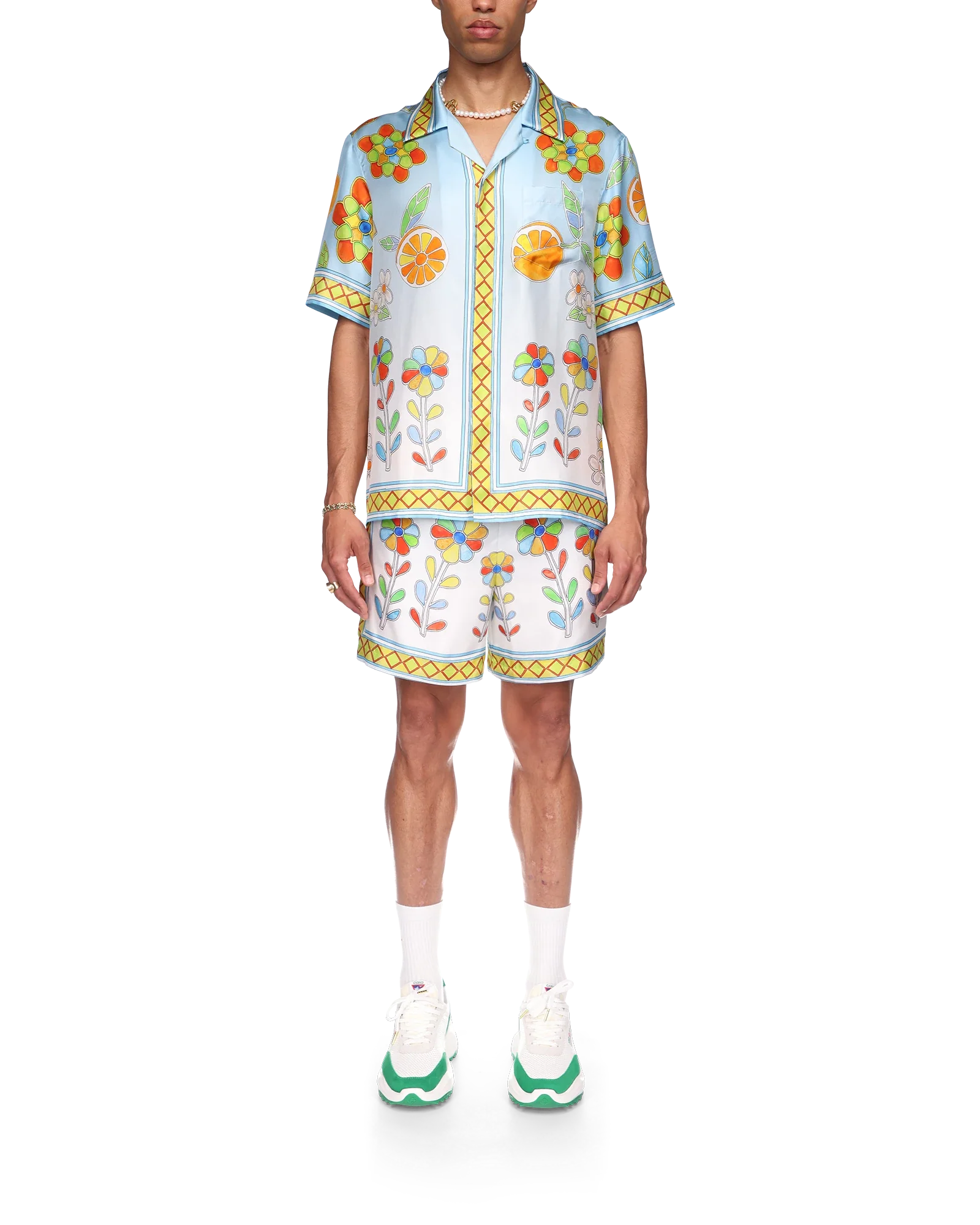 Yoruba Flowers Short Sleeve Silk Shirt - 图片 4