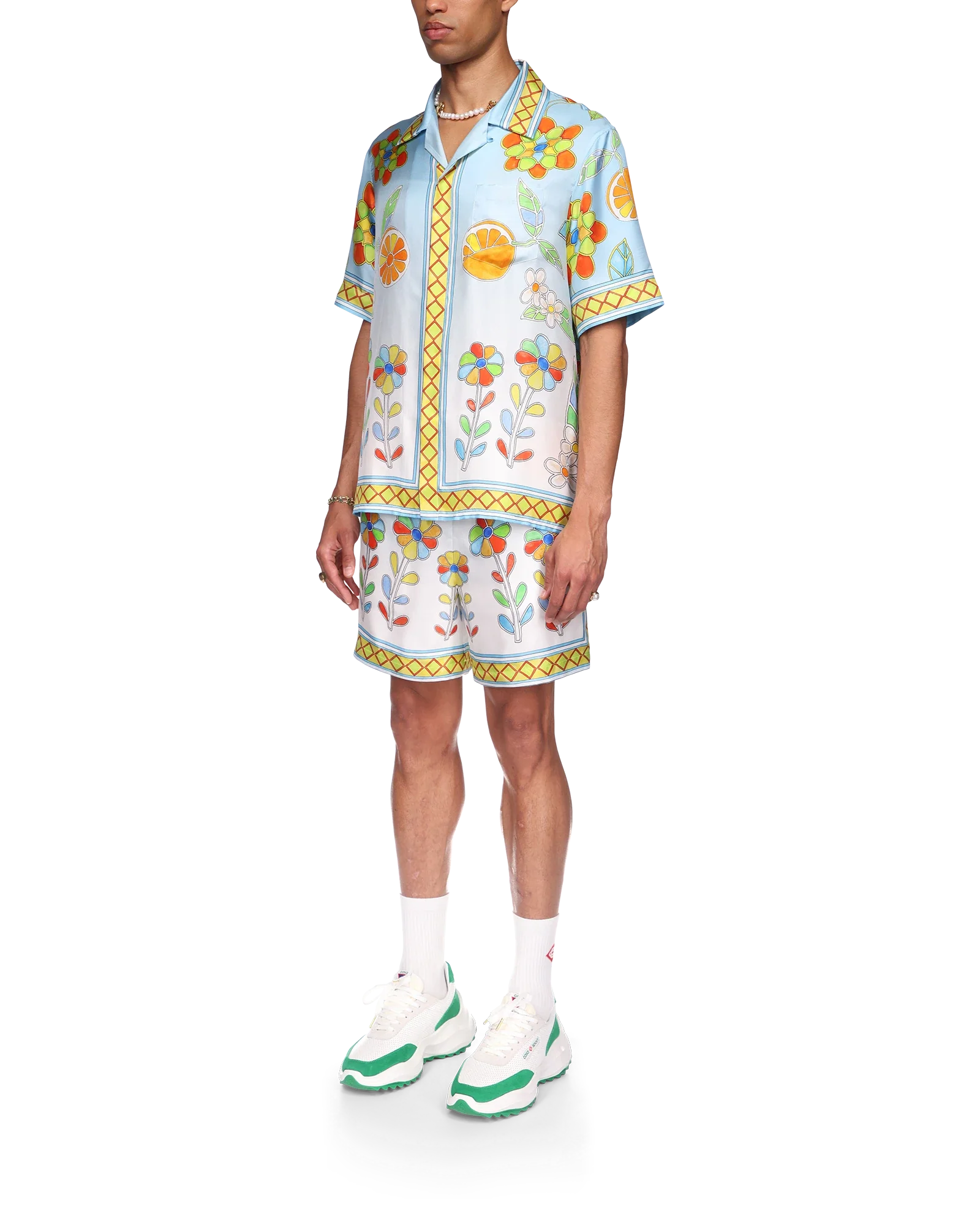 Yoruba Flowers Short Sleeve Silk Shirt - 图片 5