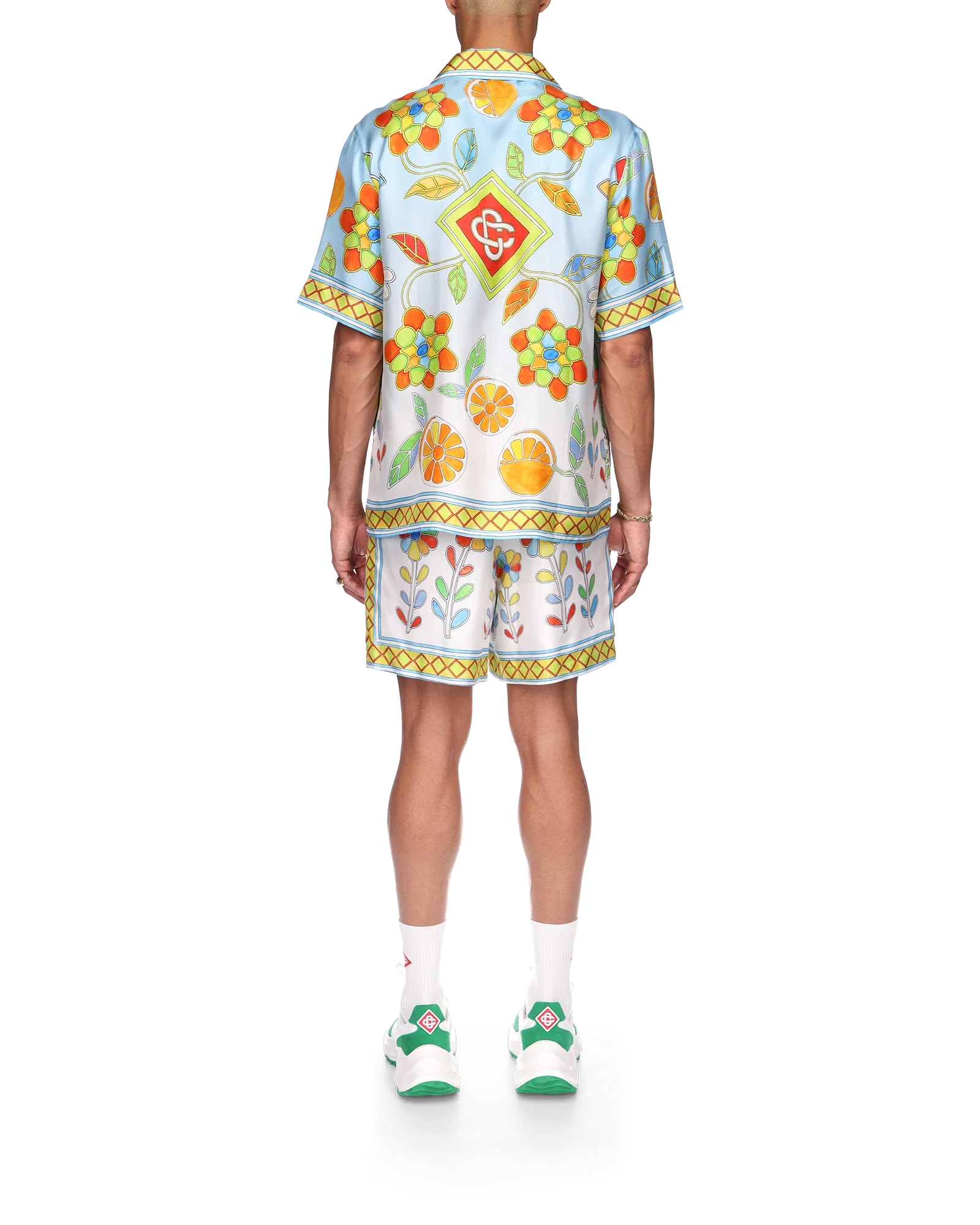 Yoruba Flowers Short Sleeve Silk Shirt - 图片 2