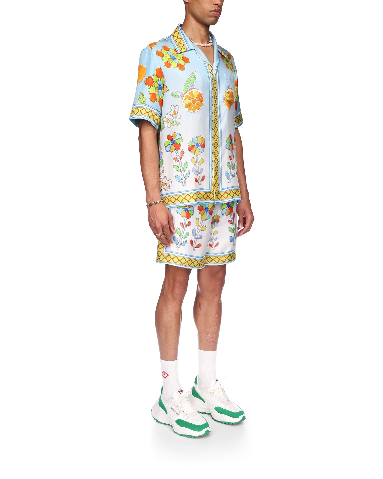 Yoruba Flowers Short Sleeve Silk Shirt - 图片 3