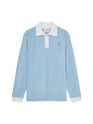 Velour Stripe Polo Shirt