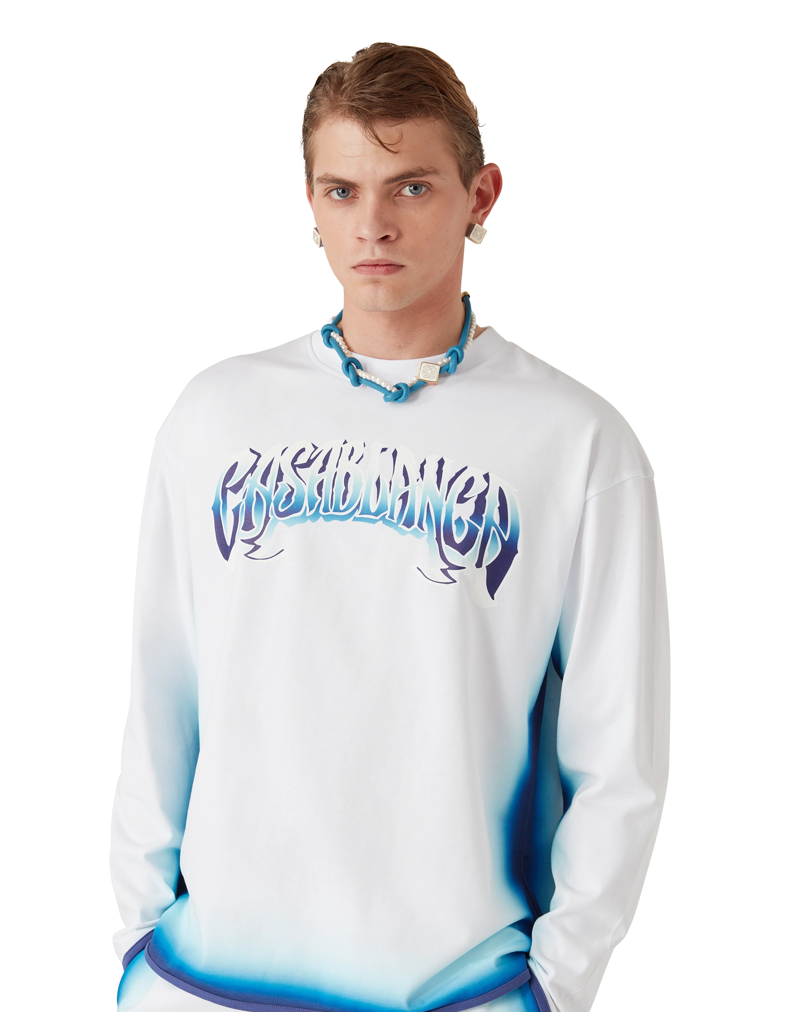 Blue Fade Long Sleeve T-Shirt - 图片 4