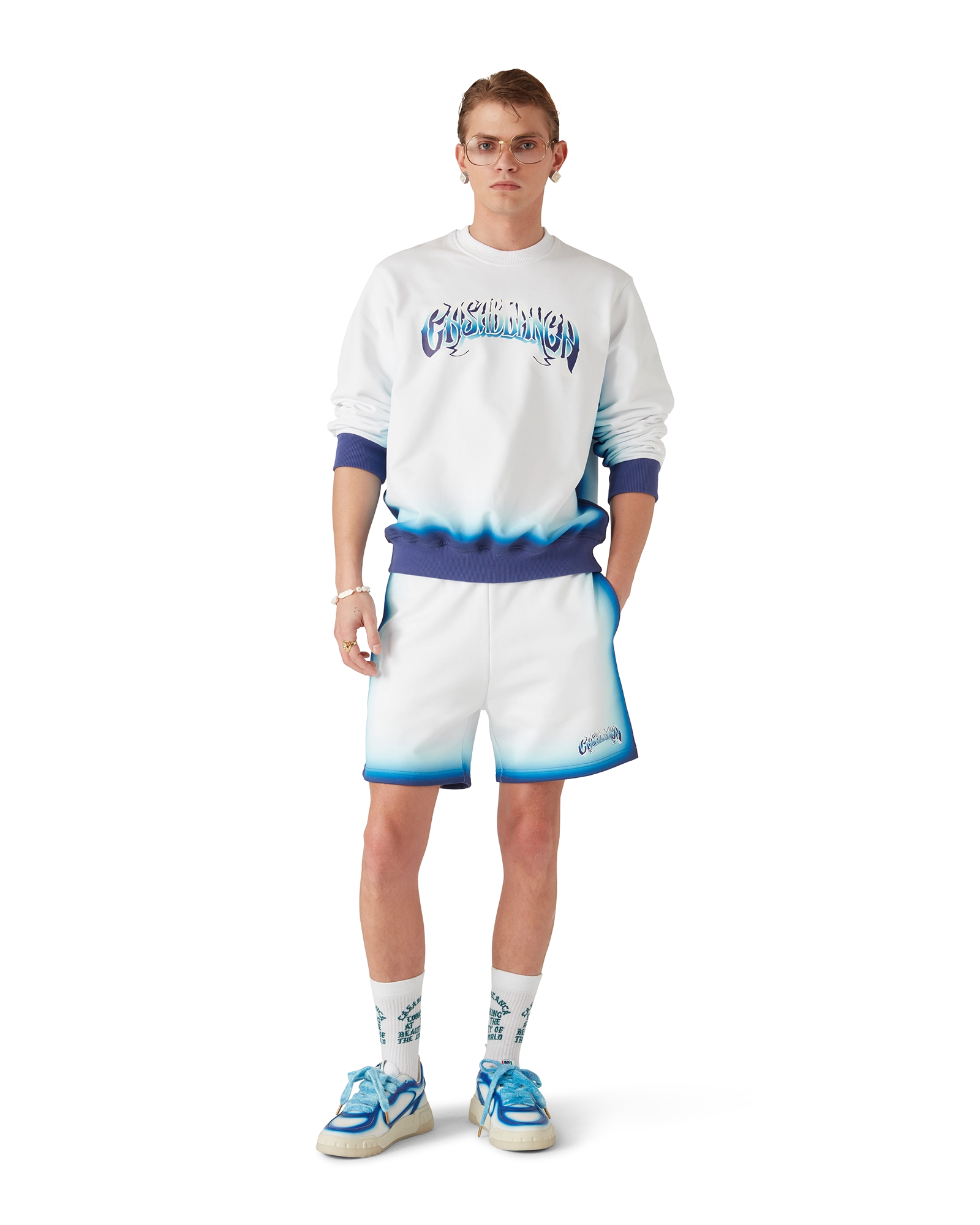 Blue Fade Sweatshorts - 图片 2