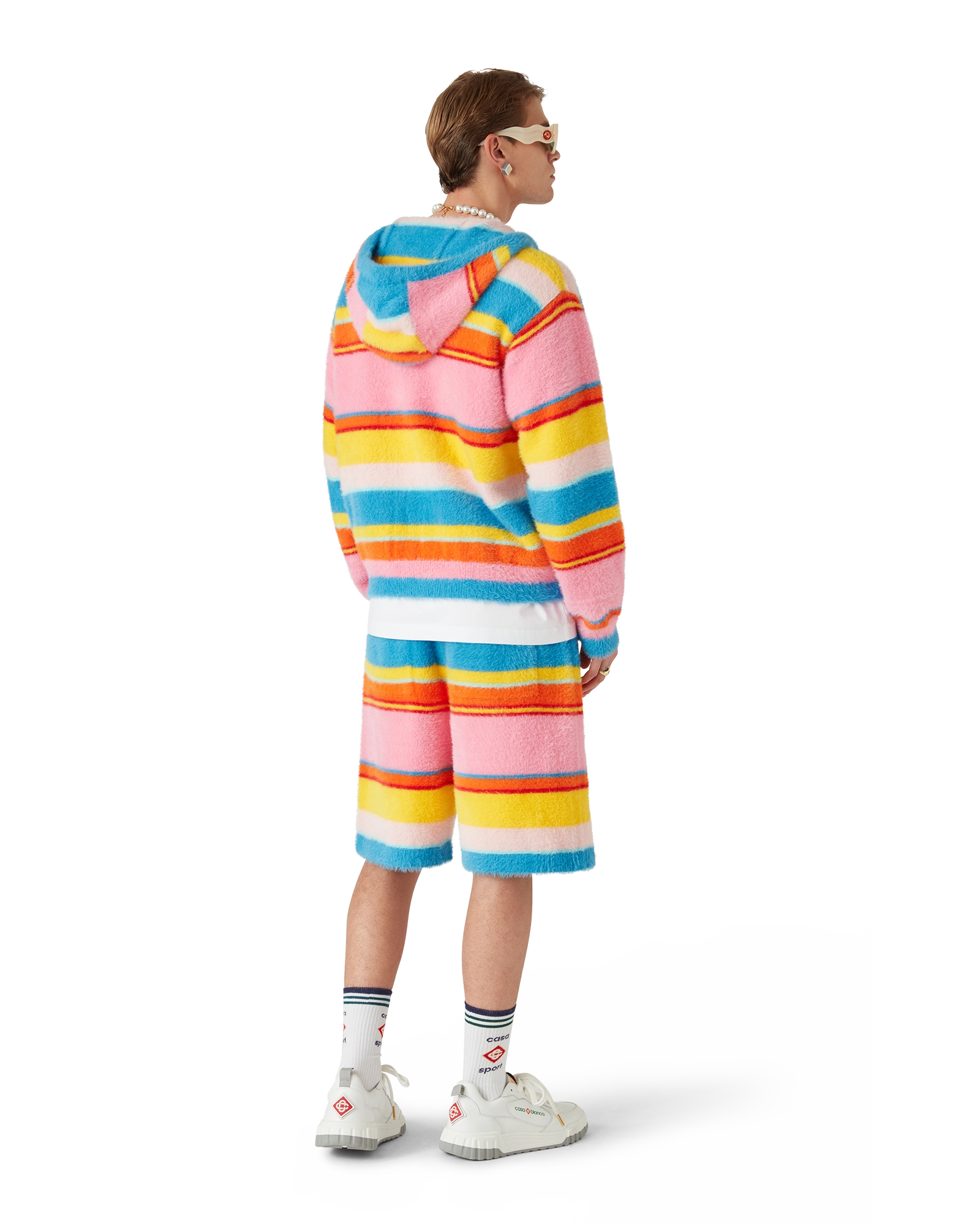 Fluffy Stripe Oversized Shorts - 图片 3