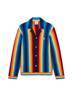 Gradient Stripe Towelling Jacket